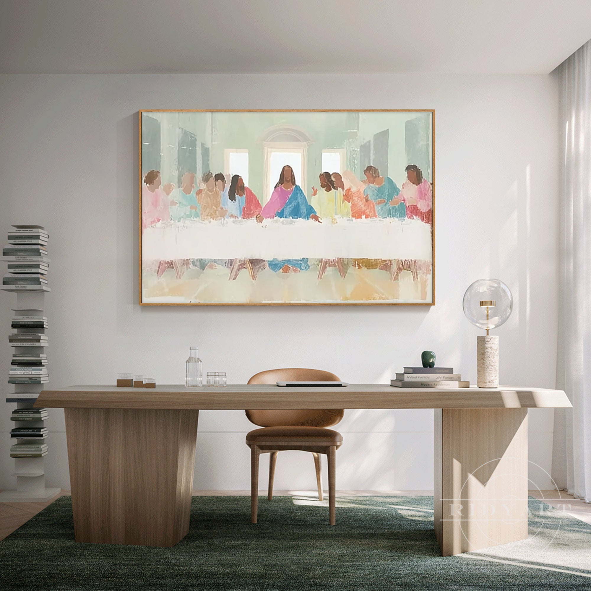 Vibrant Last Supper painting for living room
