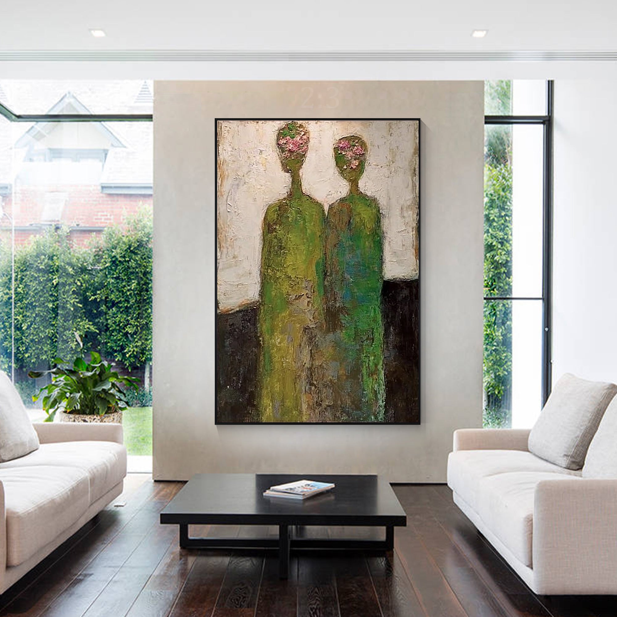 Vintage minimalist woman portrait canvas art