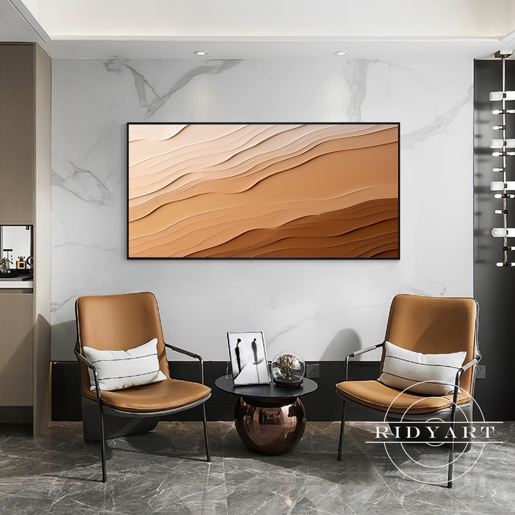 3D coastal wall art in Wabi Sabi style