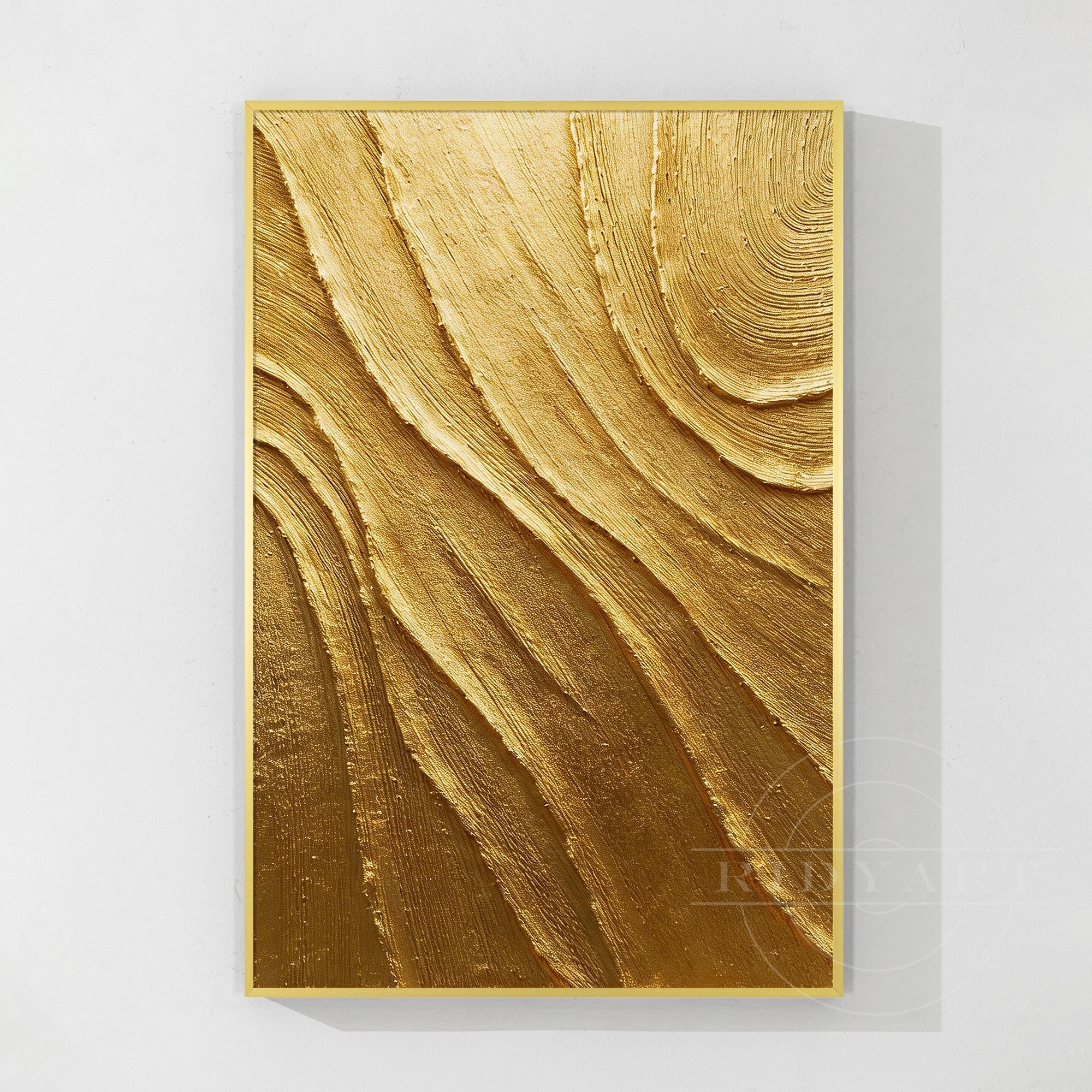 Gold Abstract Textured Wall Art Hand Painted Canvas