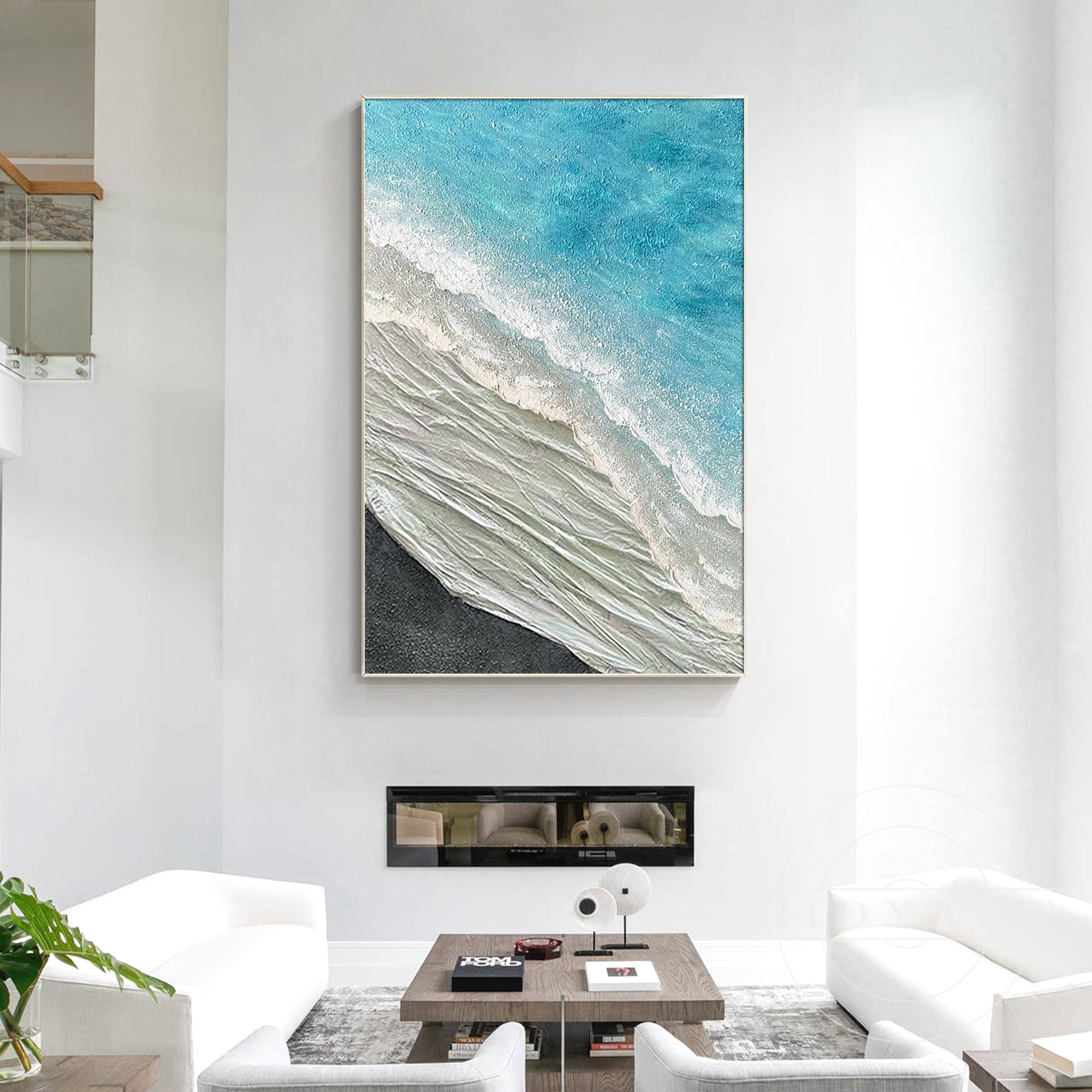 Teal blue Ocean wall art