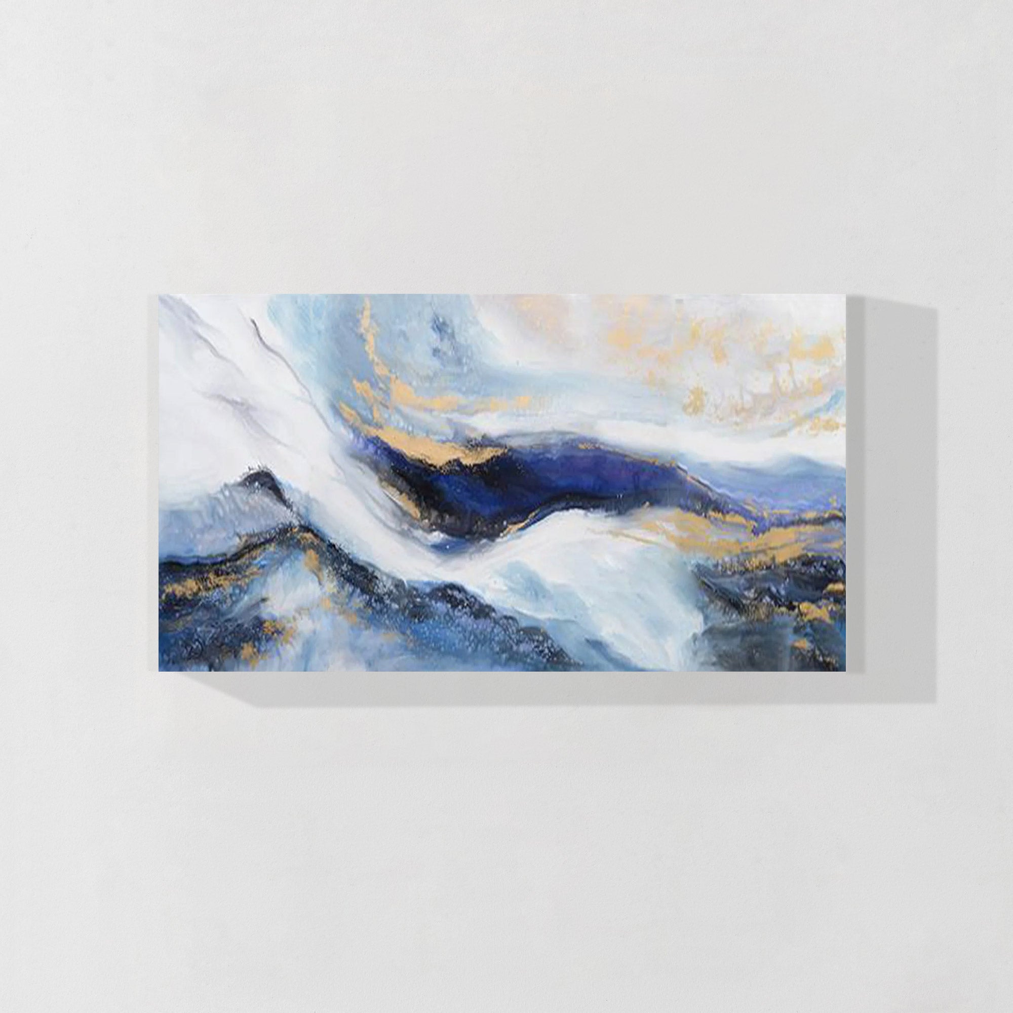 Navy blue Gold Mountain wall art