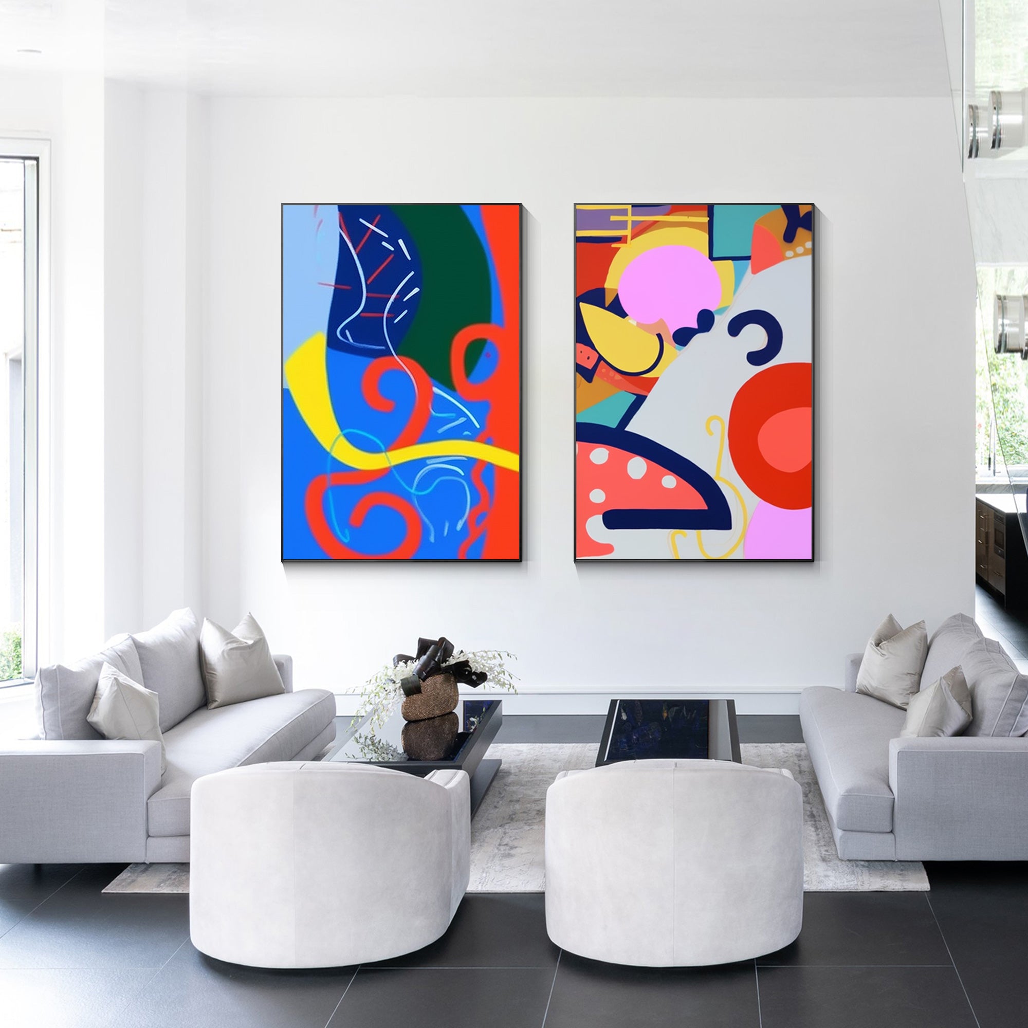 Set of 2 Graffiti Pop Art Painting