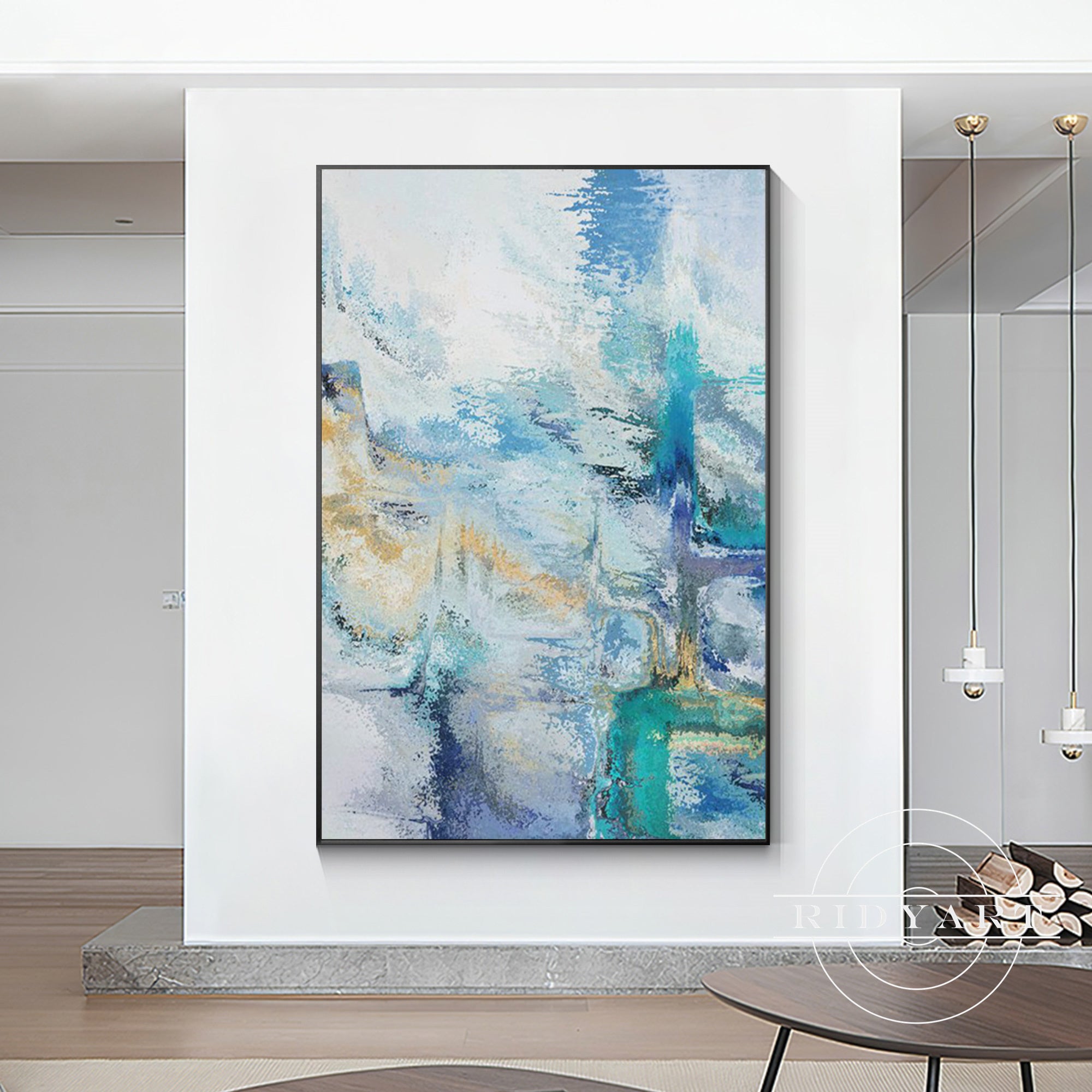 Abstract Blue wall art