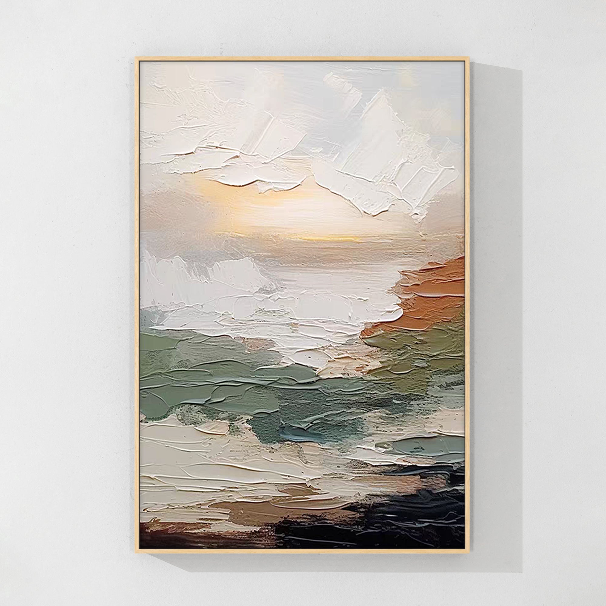 
3D canvas painting with natural tones