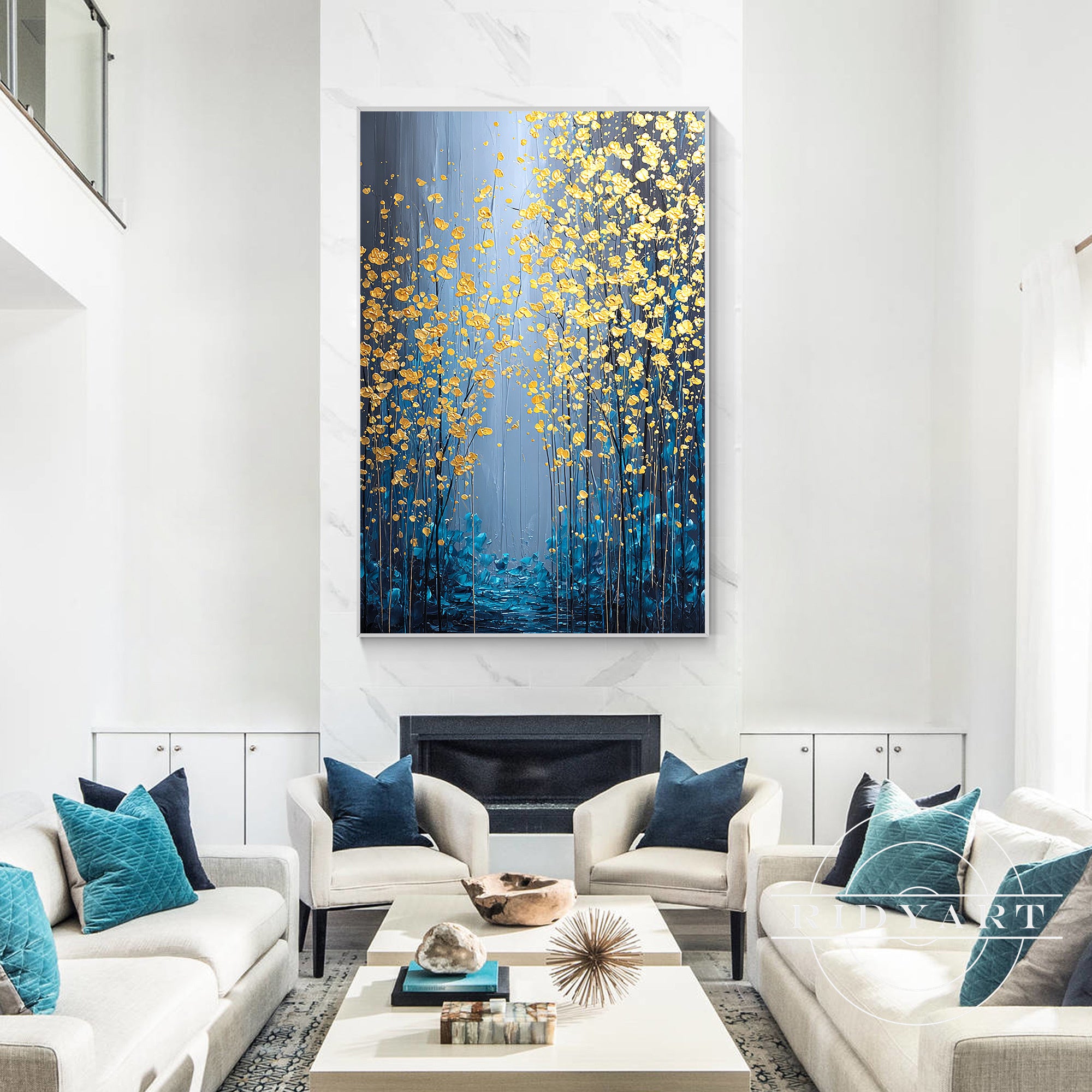 3d textured flower painting for modern decor