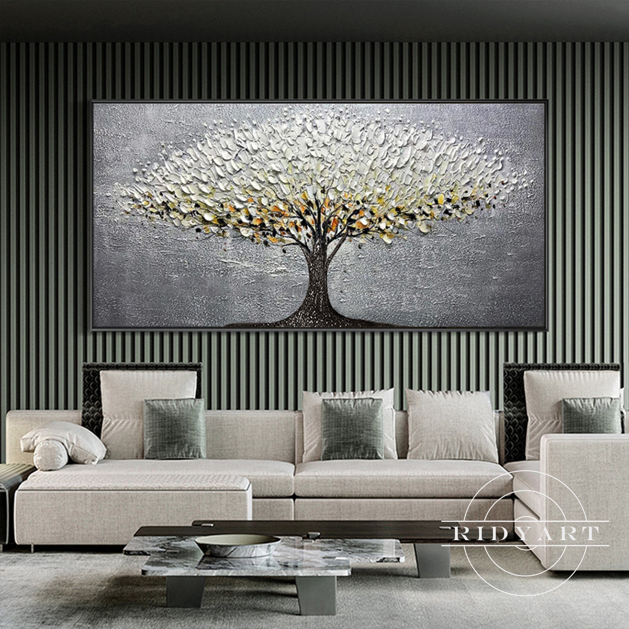 Textured tree canvas with a luxurious and modern aesthetic.