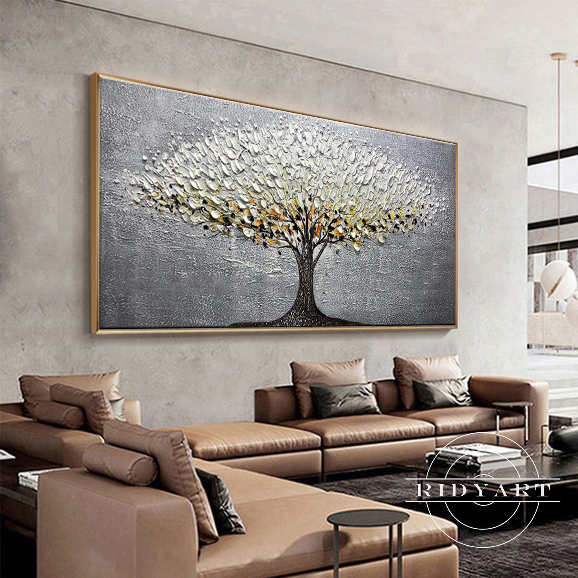 Textured tree canvas with a luxurious and modern aesthetic.