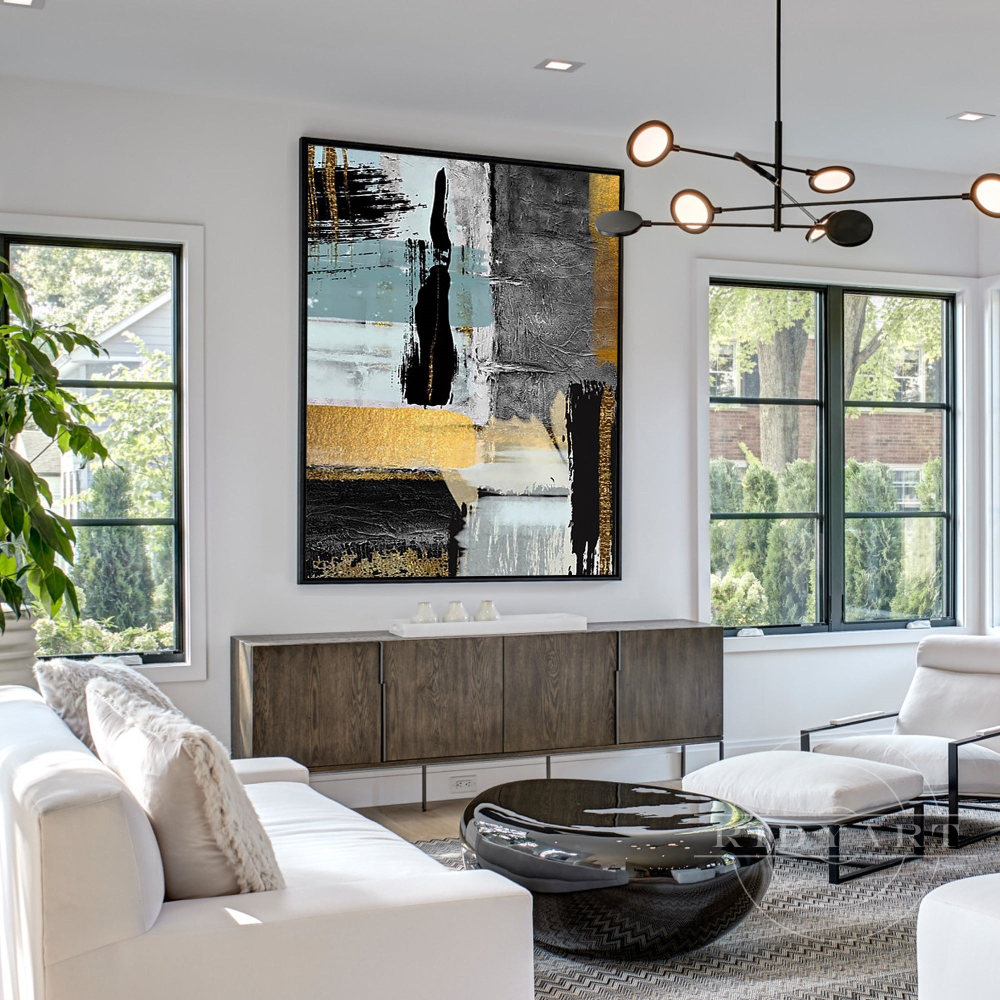 modern living room abstract canvas decor