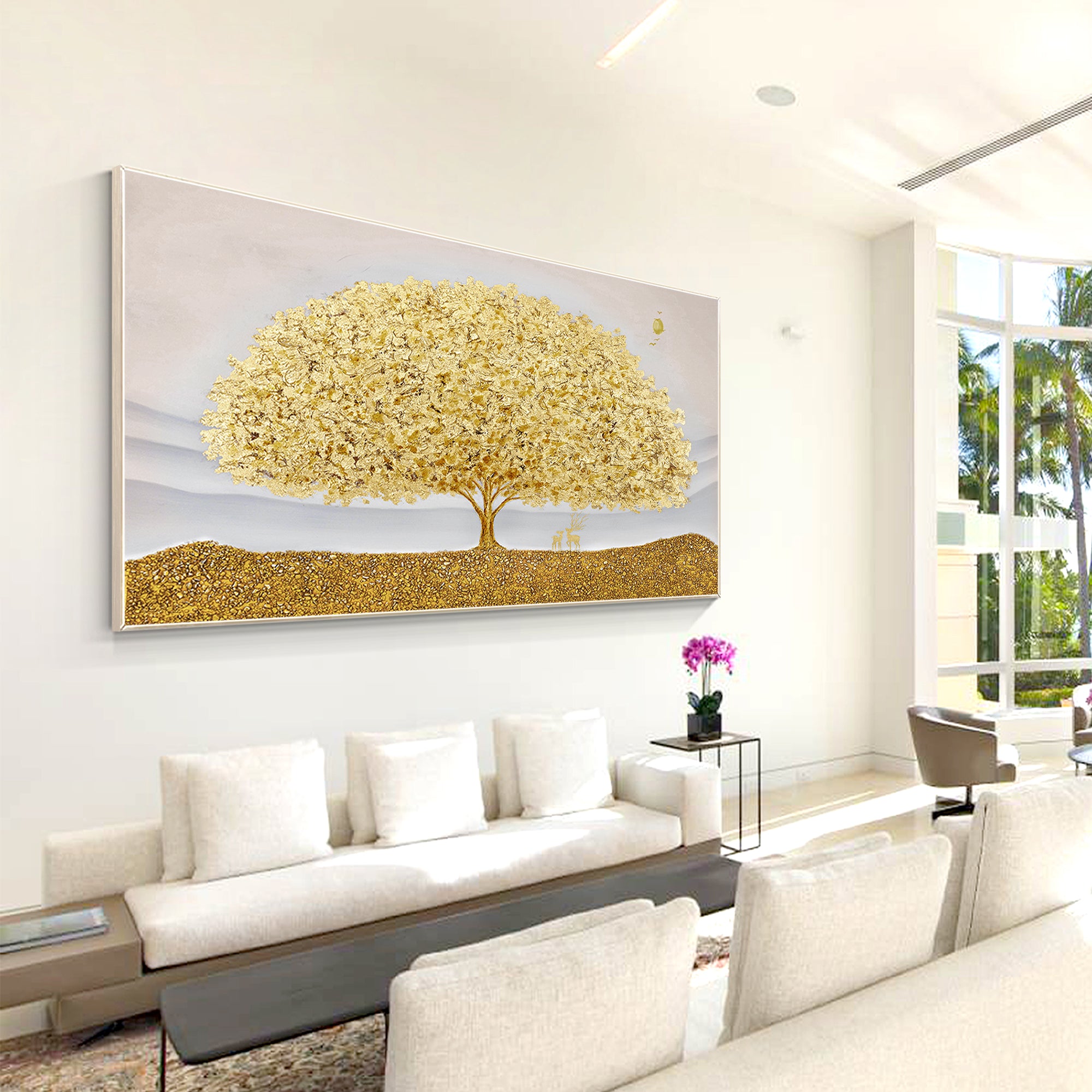 Gold Tree Painting horizontal wall art