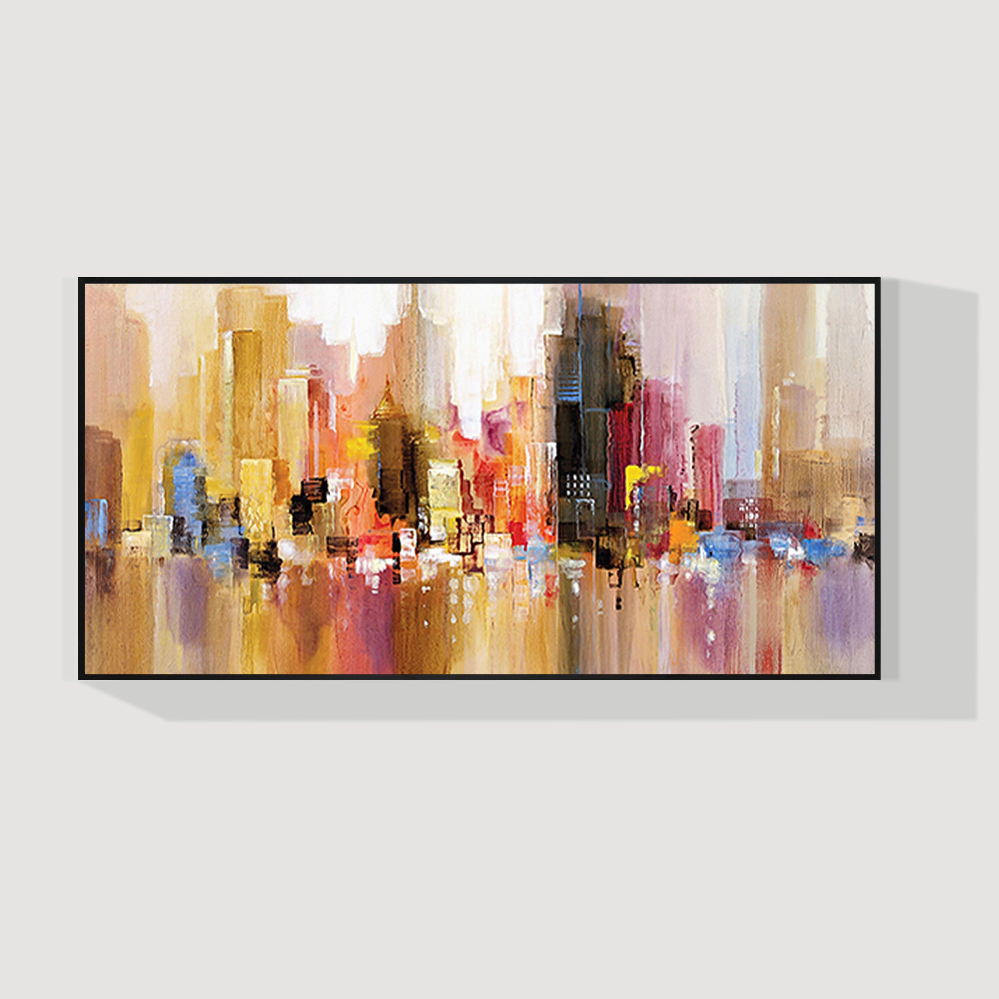 Abstract Cityscape Paintings On Canvas Original City Streets Artwork