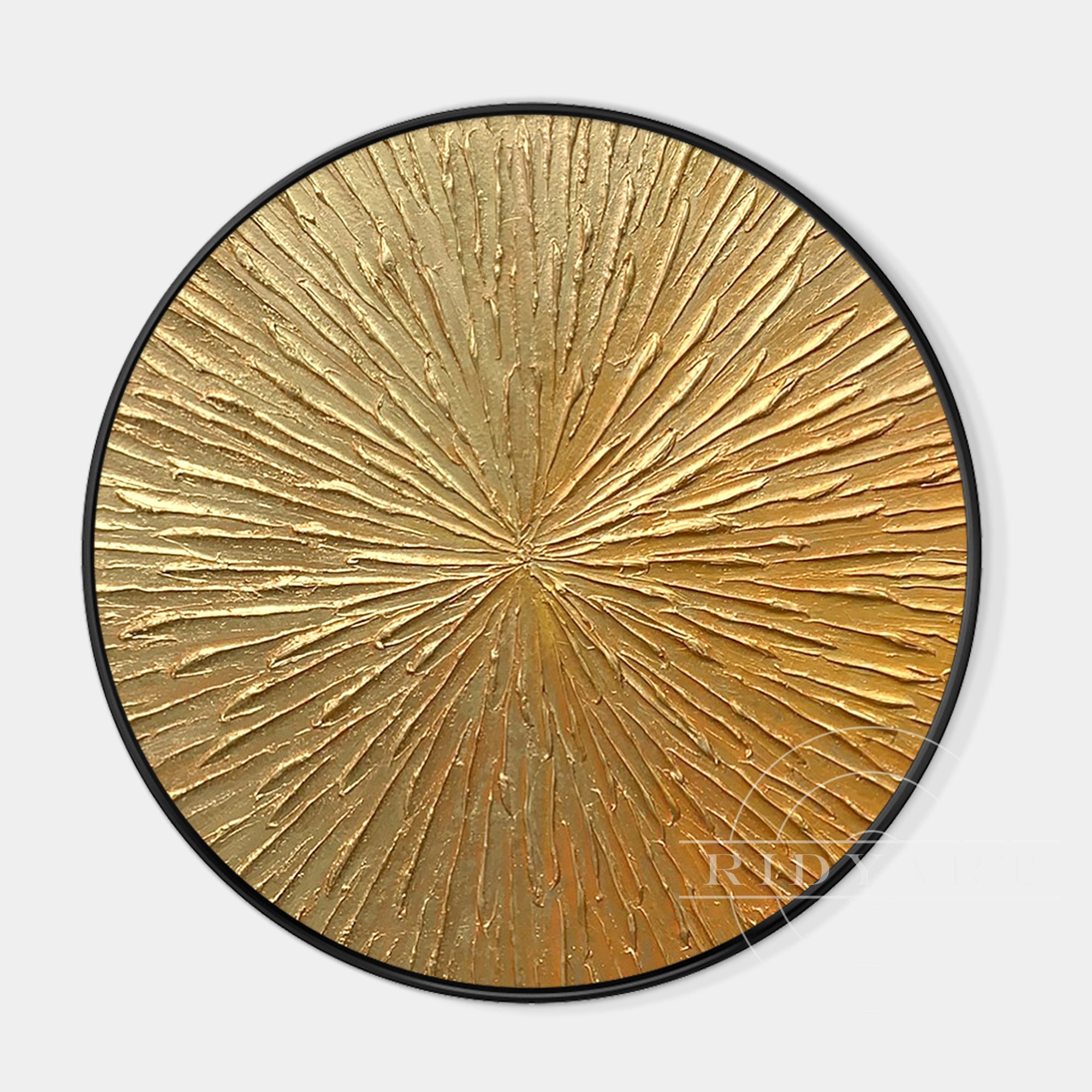 Round Gold Leaf 3D Textured Wall Art