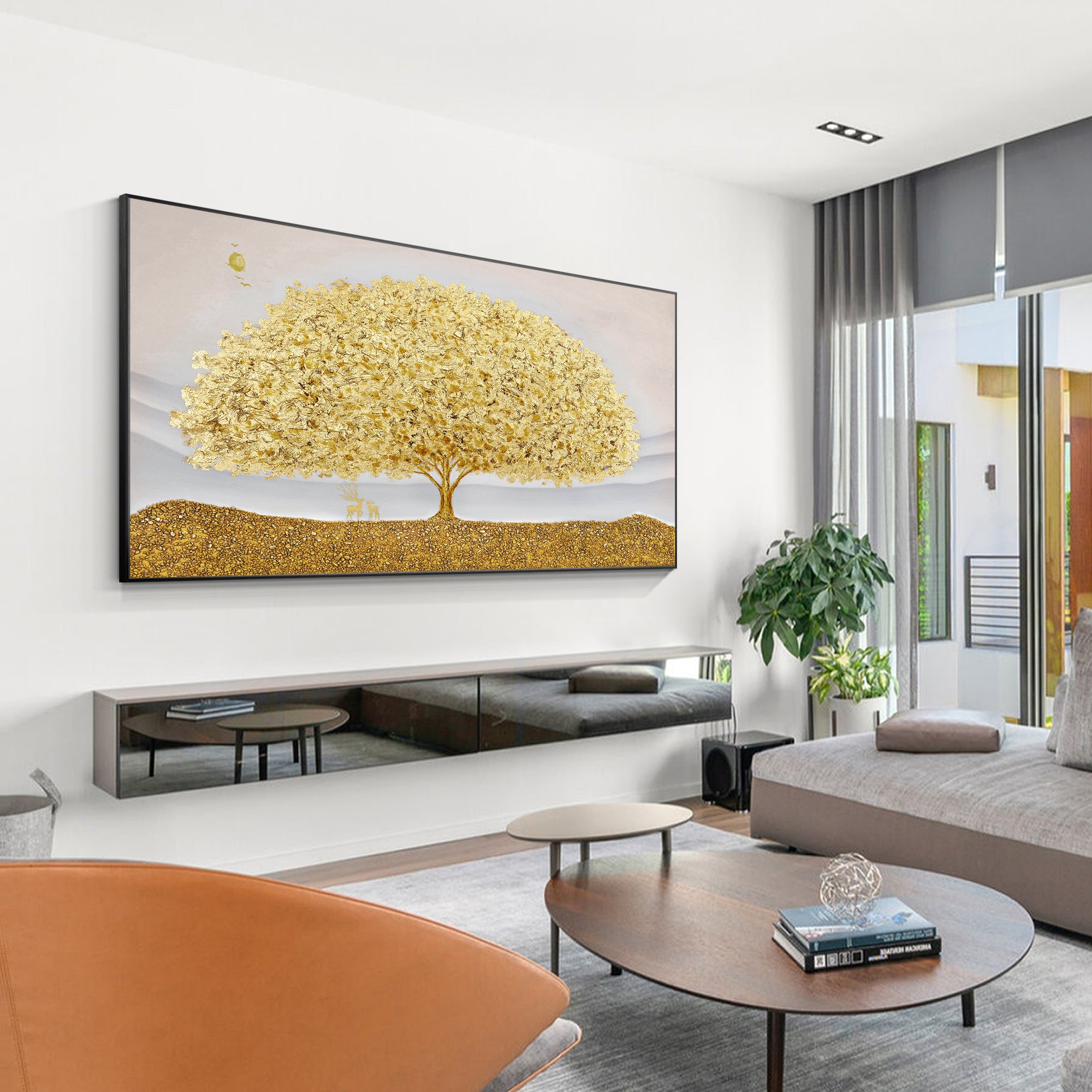 Gold Tree Painting horizontal wall art