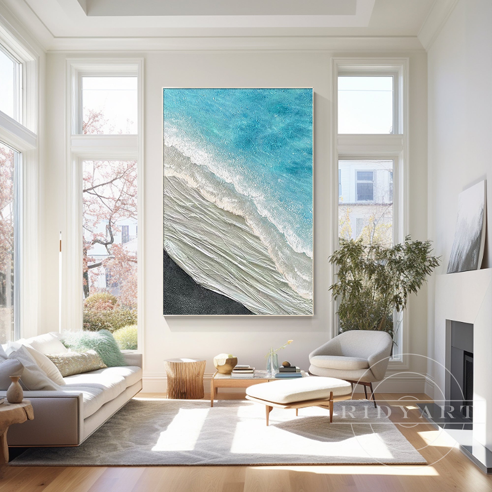 Teal blue Ocean wall art