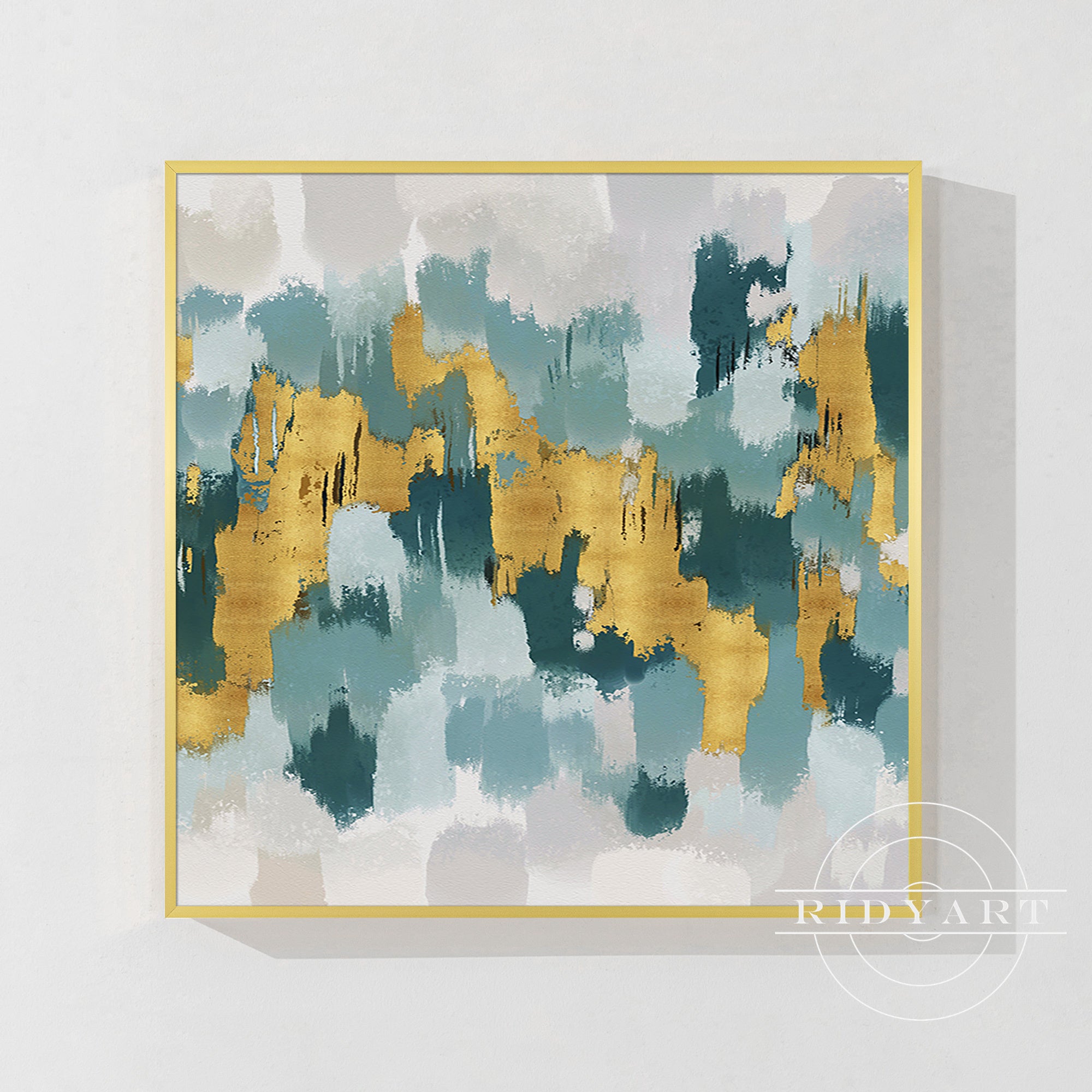 Teal and Gold Painting