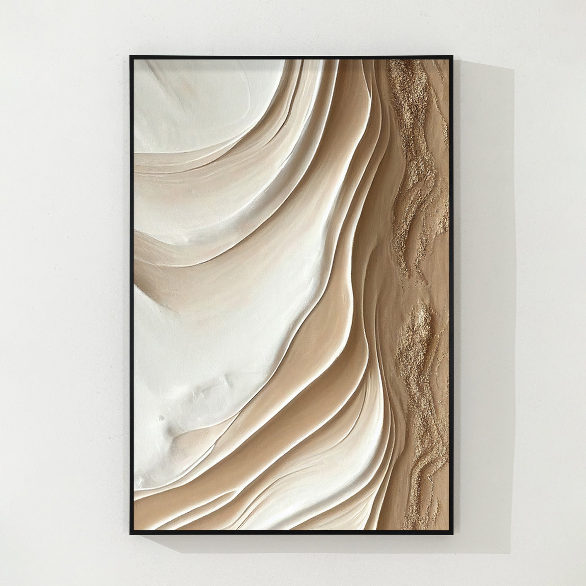 Earth Tone 3D Textured Abstract Ocean Painting