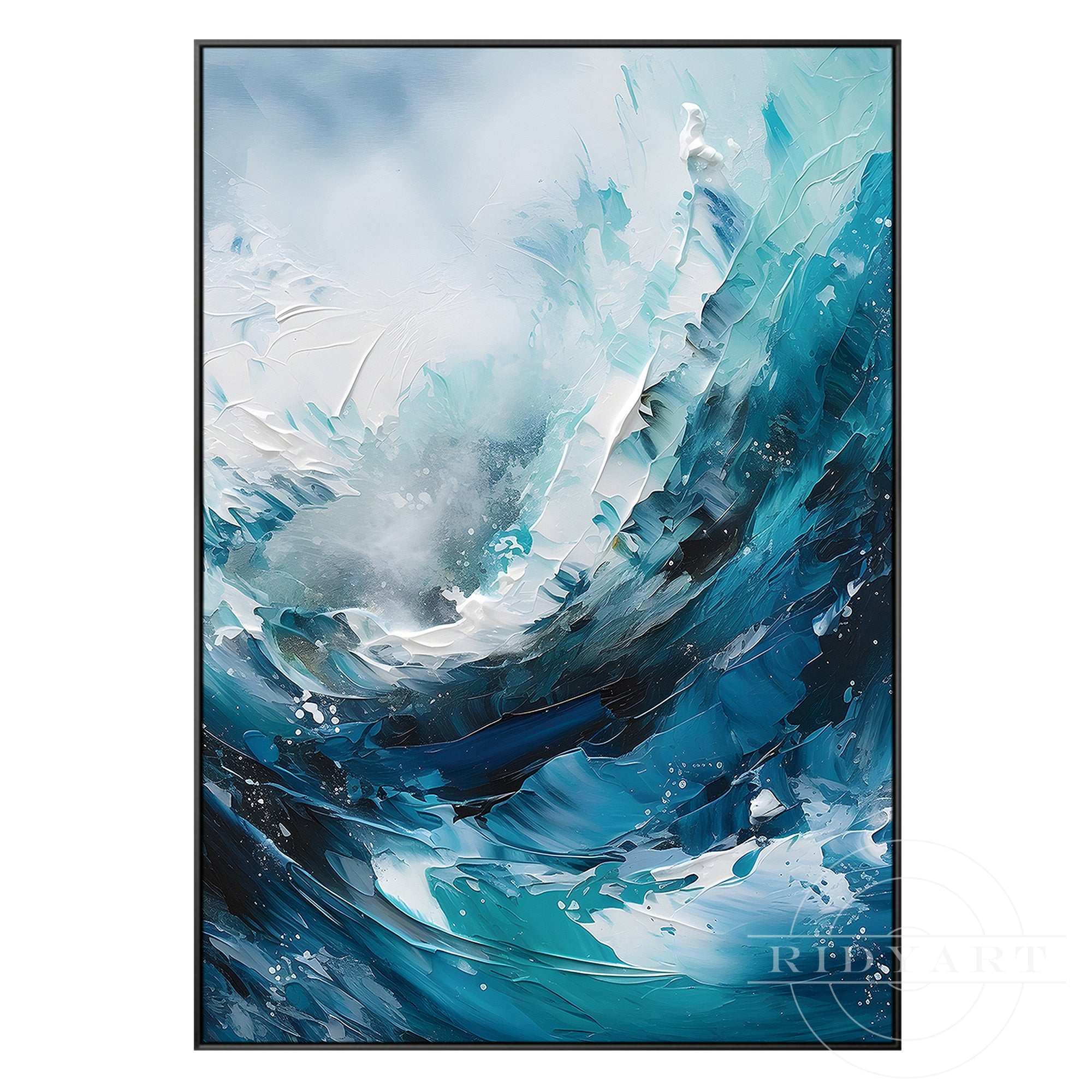 Teal Blue Textured Art