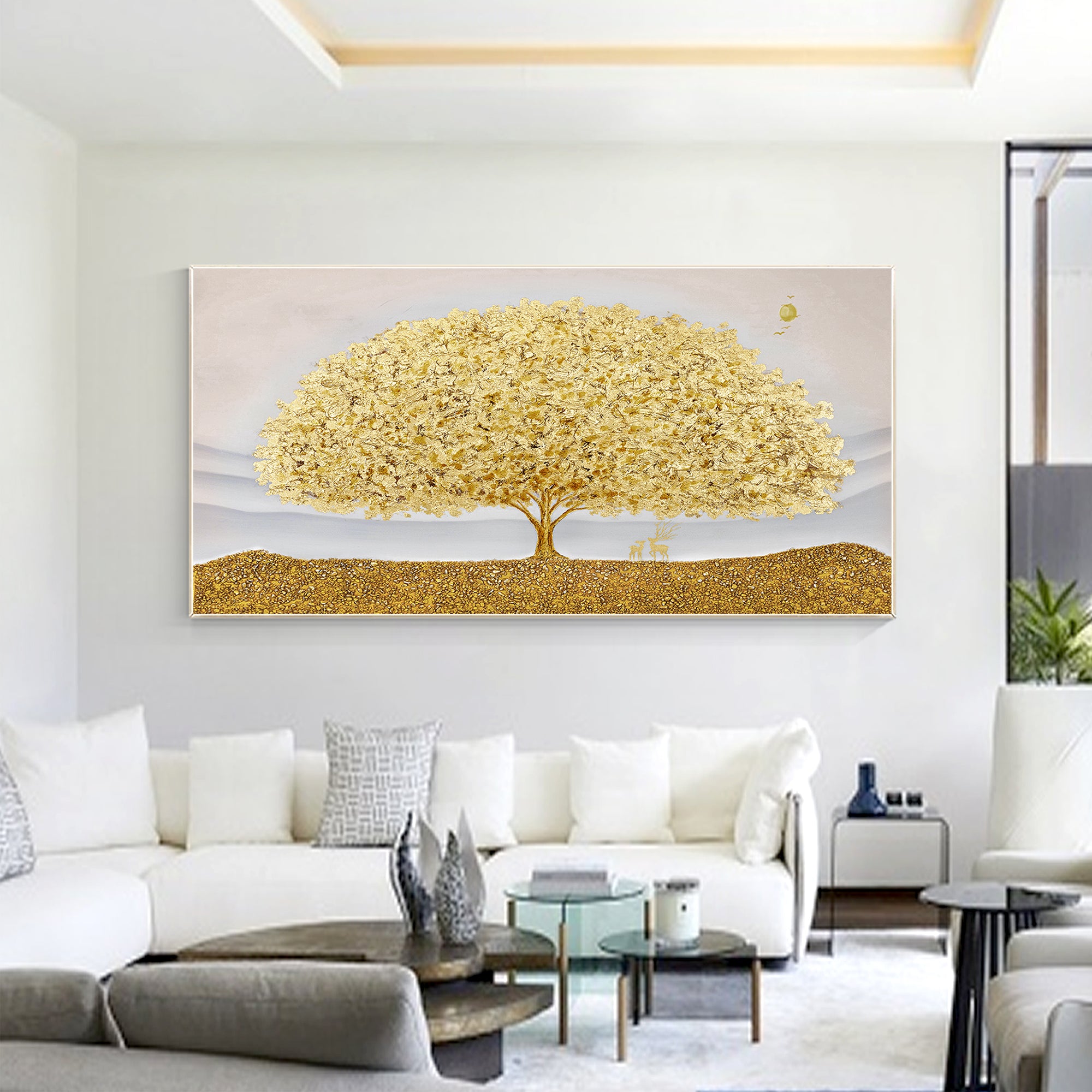 Gold Tree Painting horizontal wall art