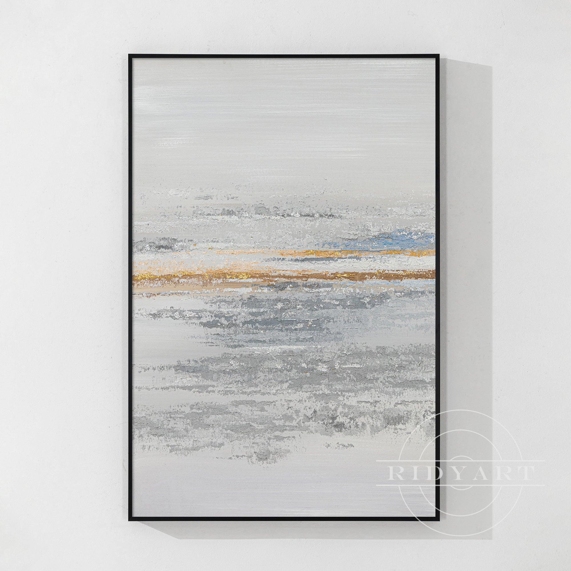 Gray and gold wall art