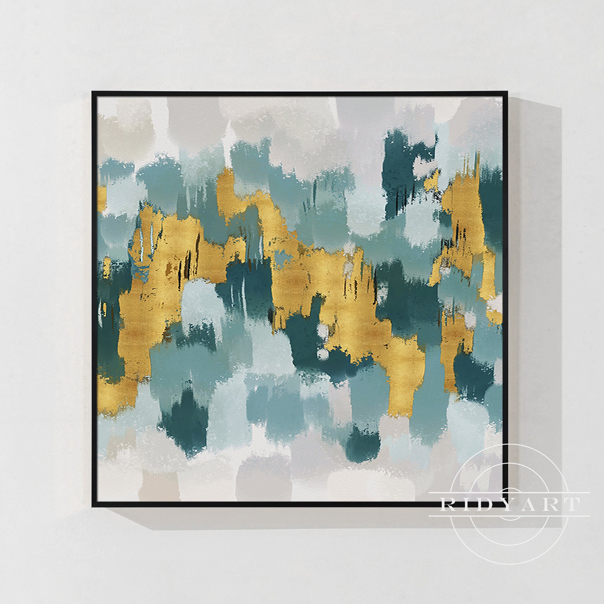 Teal and Gold Painting