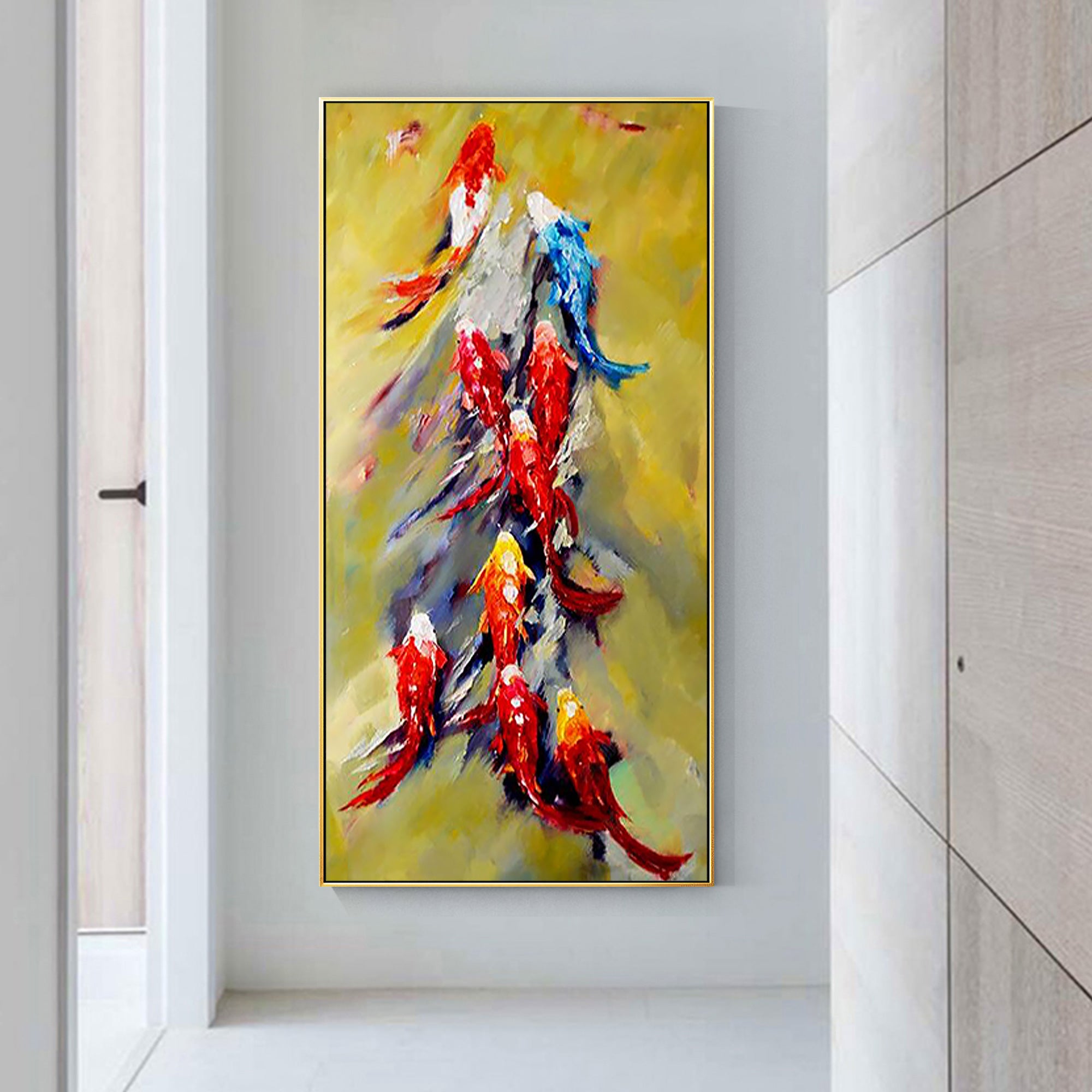 Colorful Koi Fish Painting Feng Shui Art