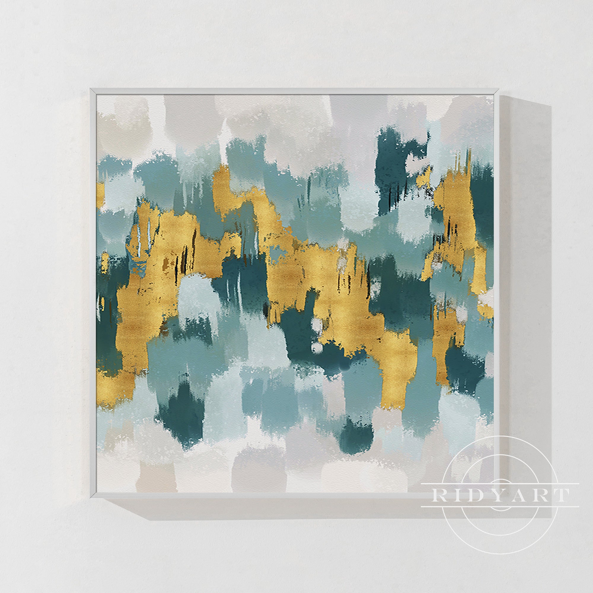 Teal and Gold Painting