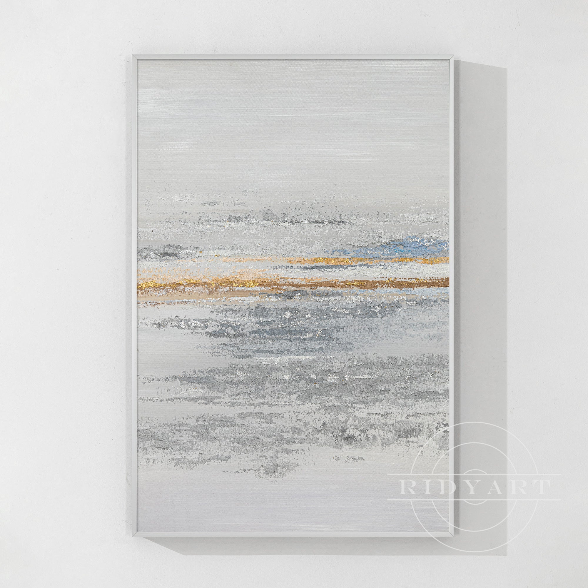 Gray and gold wall art