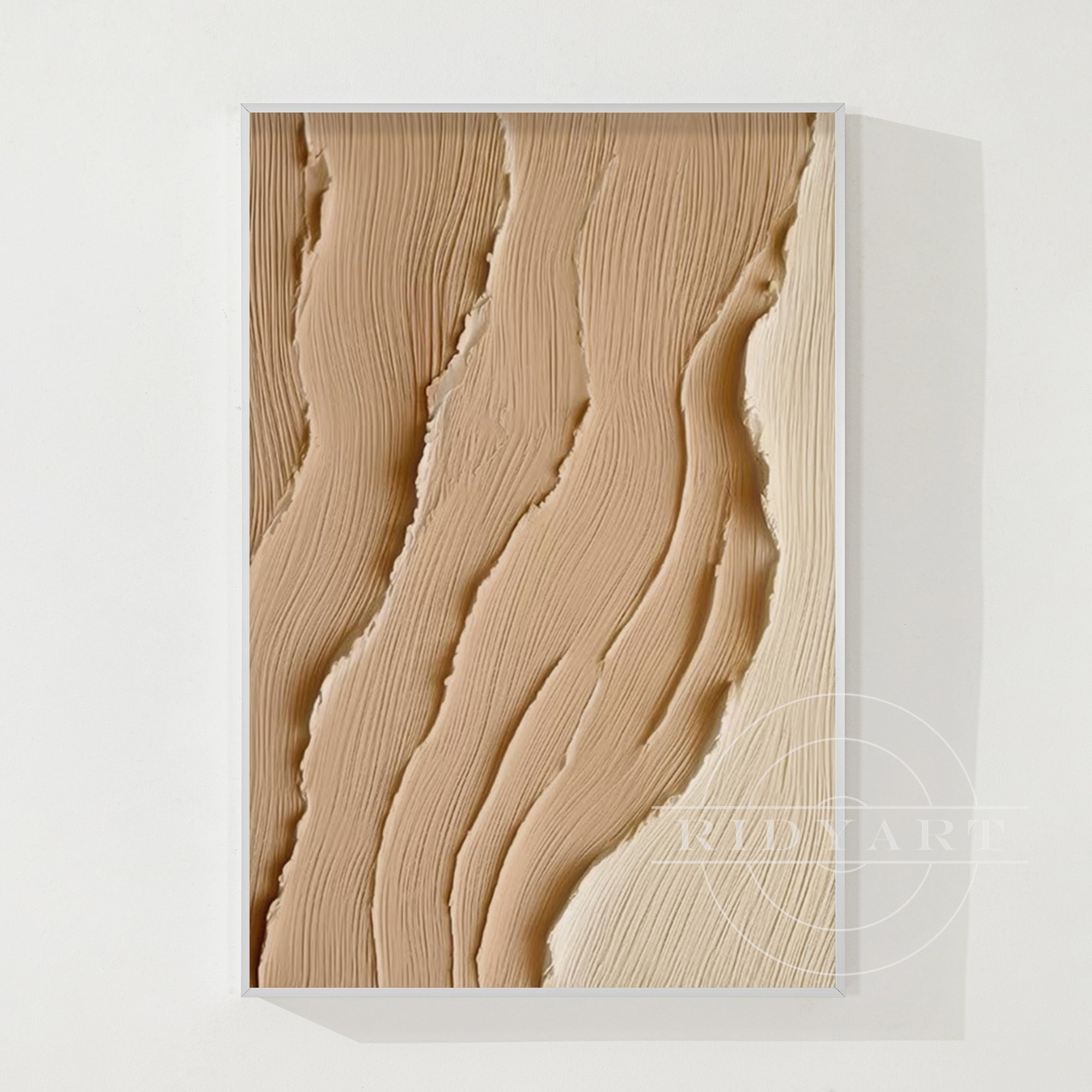 Earth Tone Ocean Painting - Extra Large 3D Wabi Sabi Wall Art