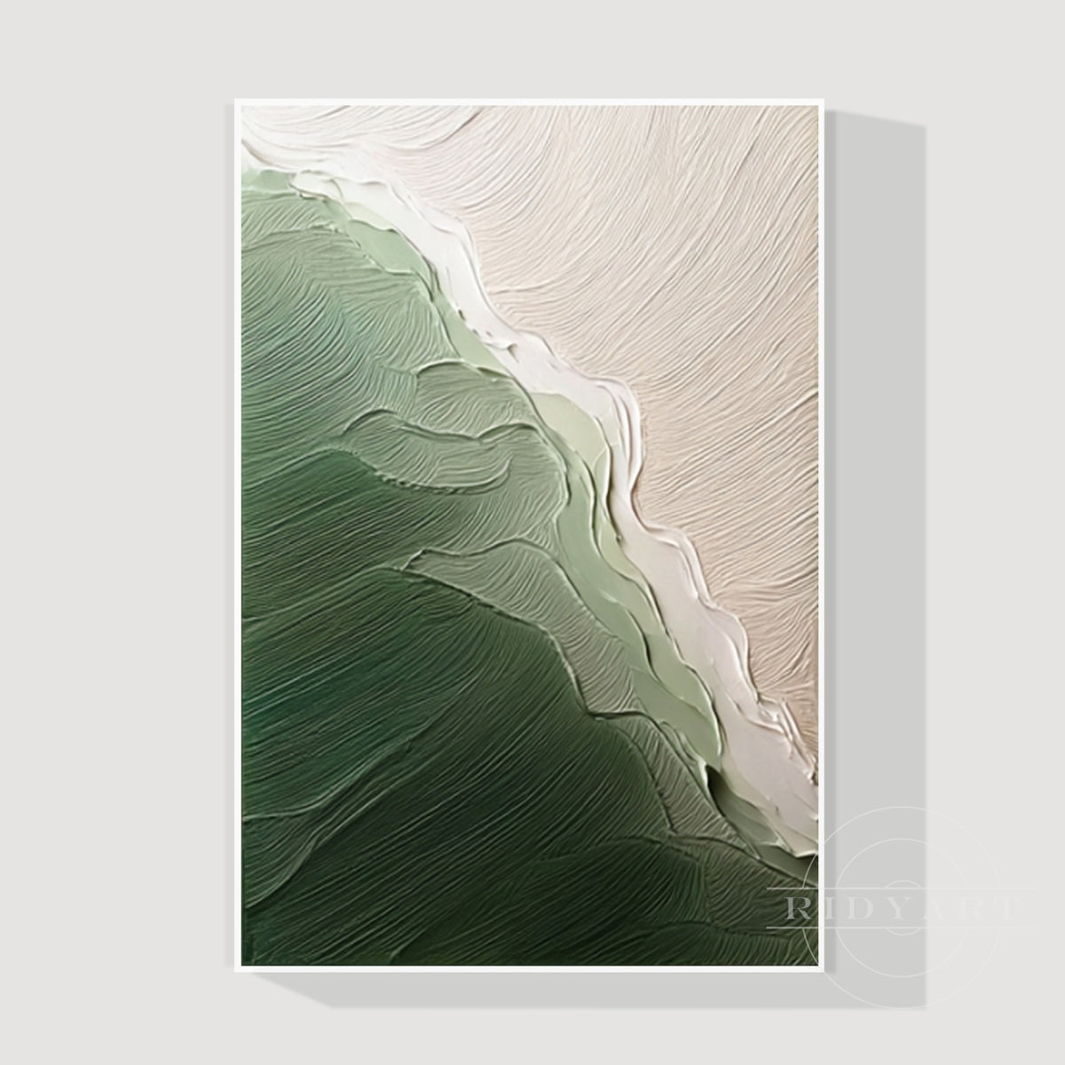Beige sage abstract minimal canvas