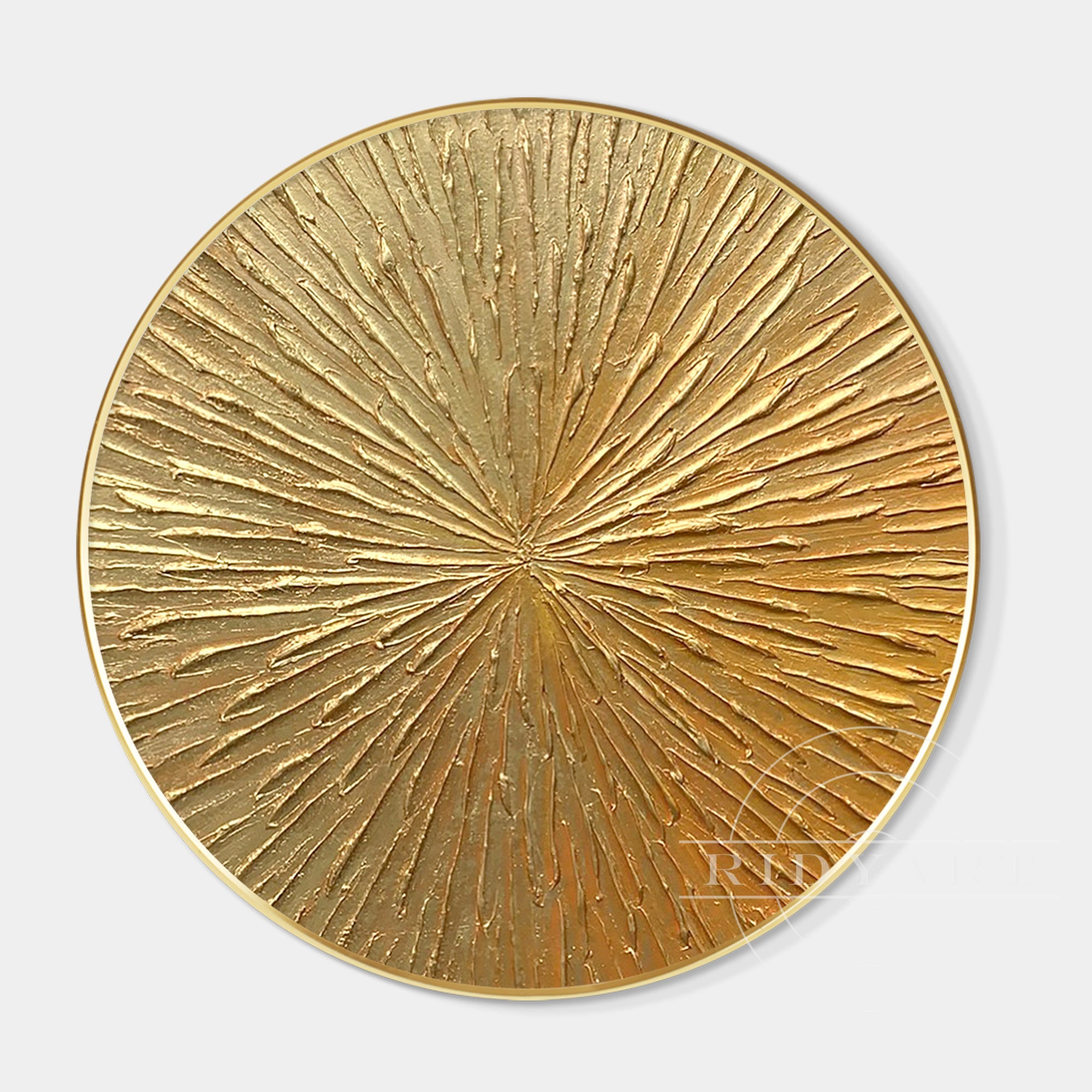 Round Gold Leaf 3D Textured Wall Art