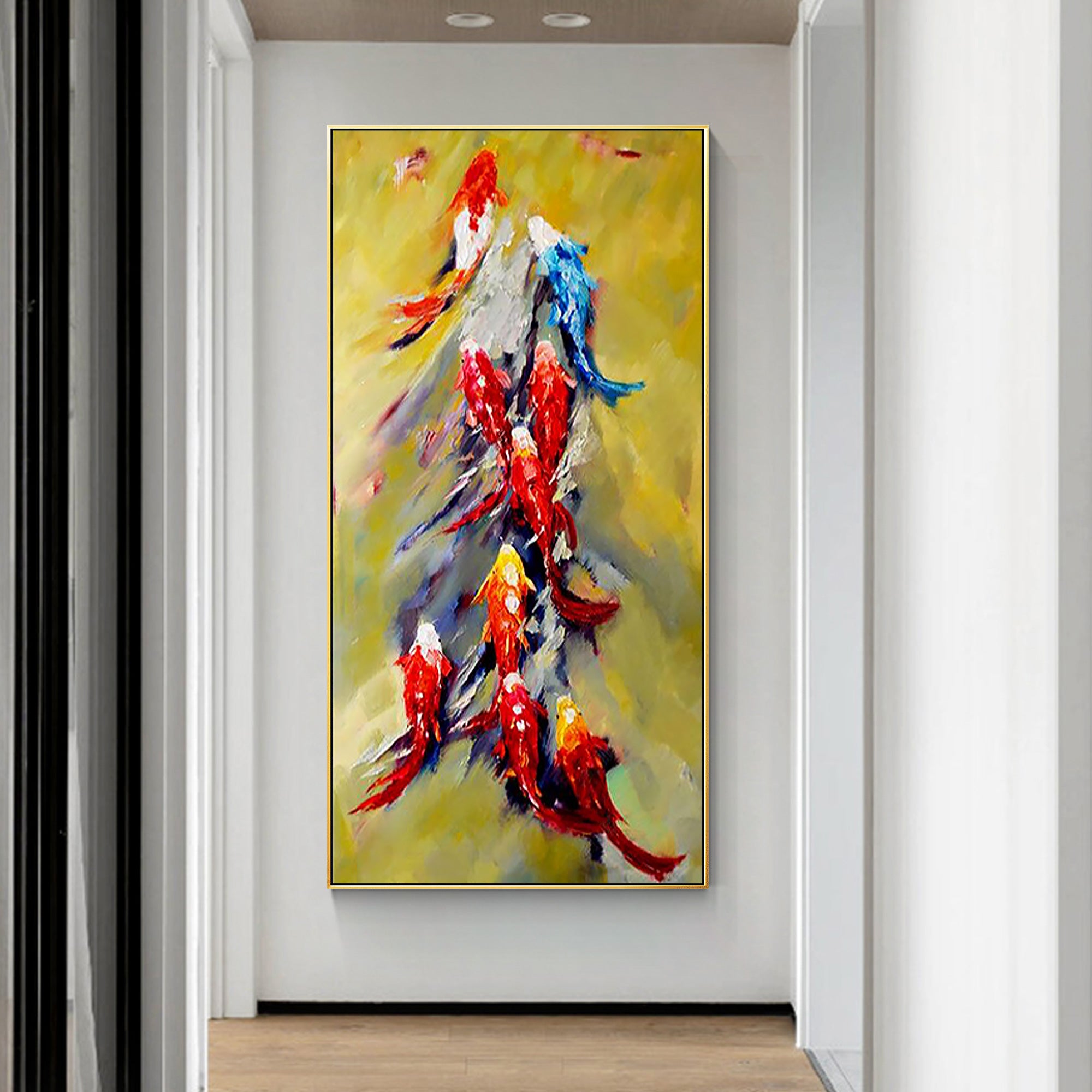 Colorful Koi Fish Painting Feng Shui Art