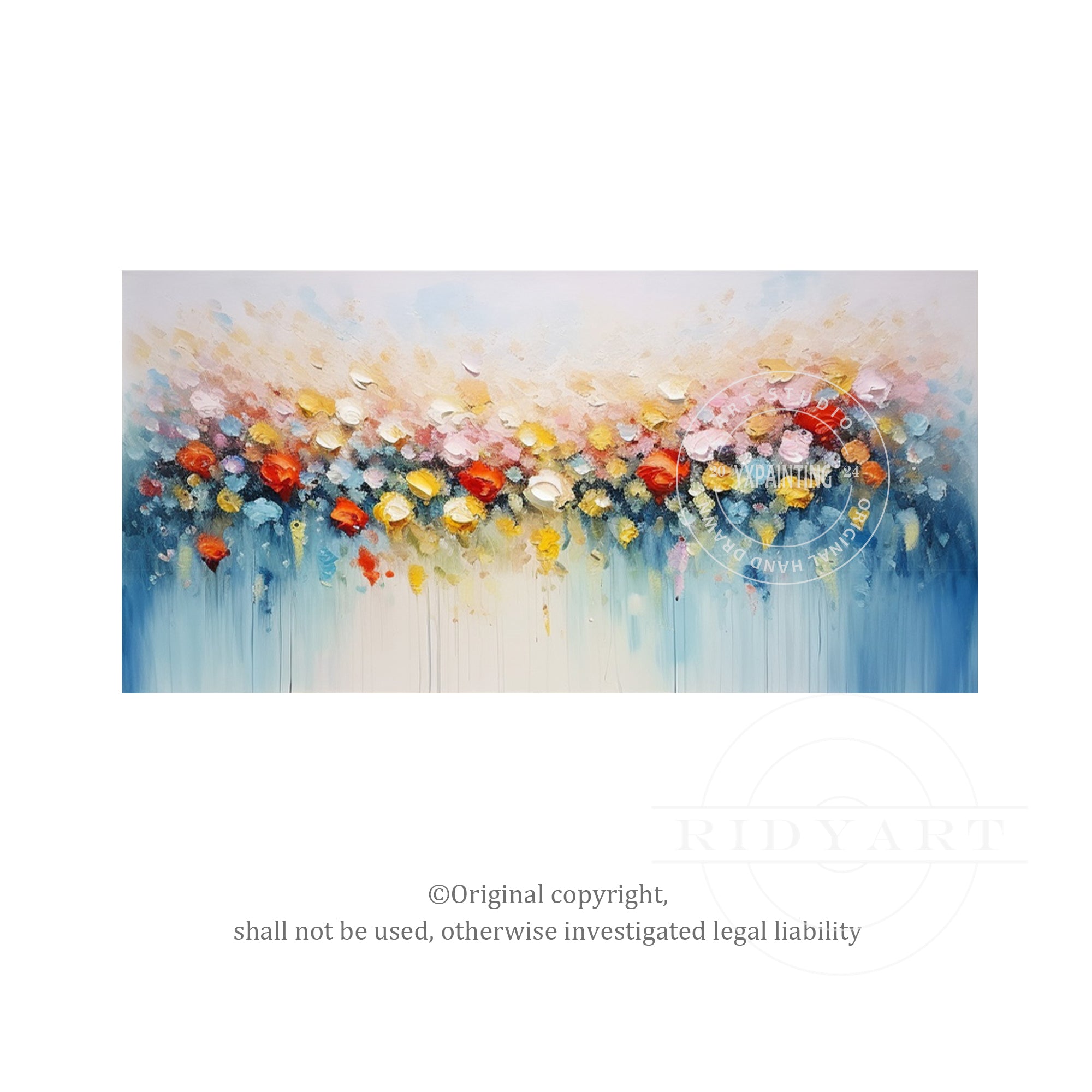 Colorful Abstract Flower Painting - 3D Large Wall Art Decor