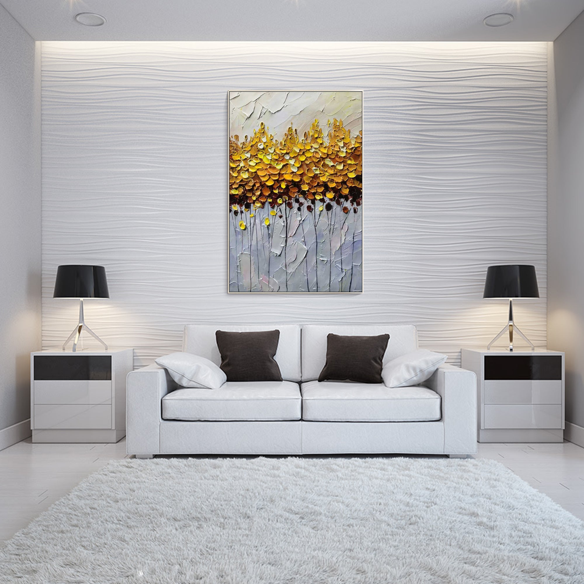 Gold Tree Painting Vertical Frame Art