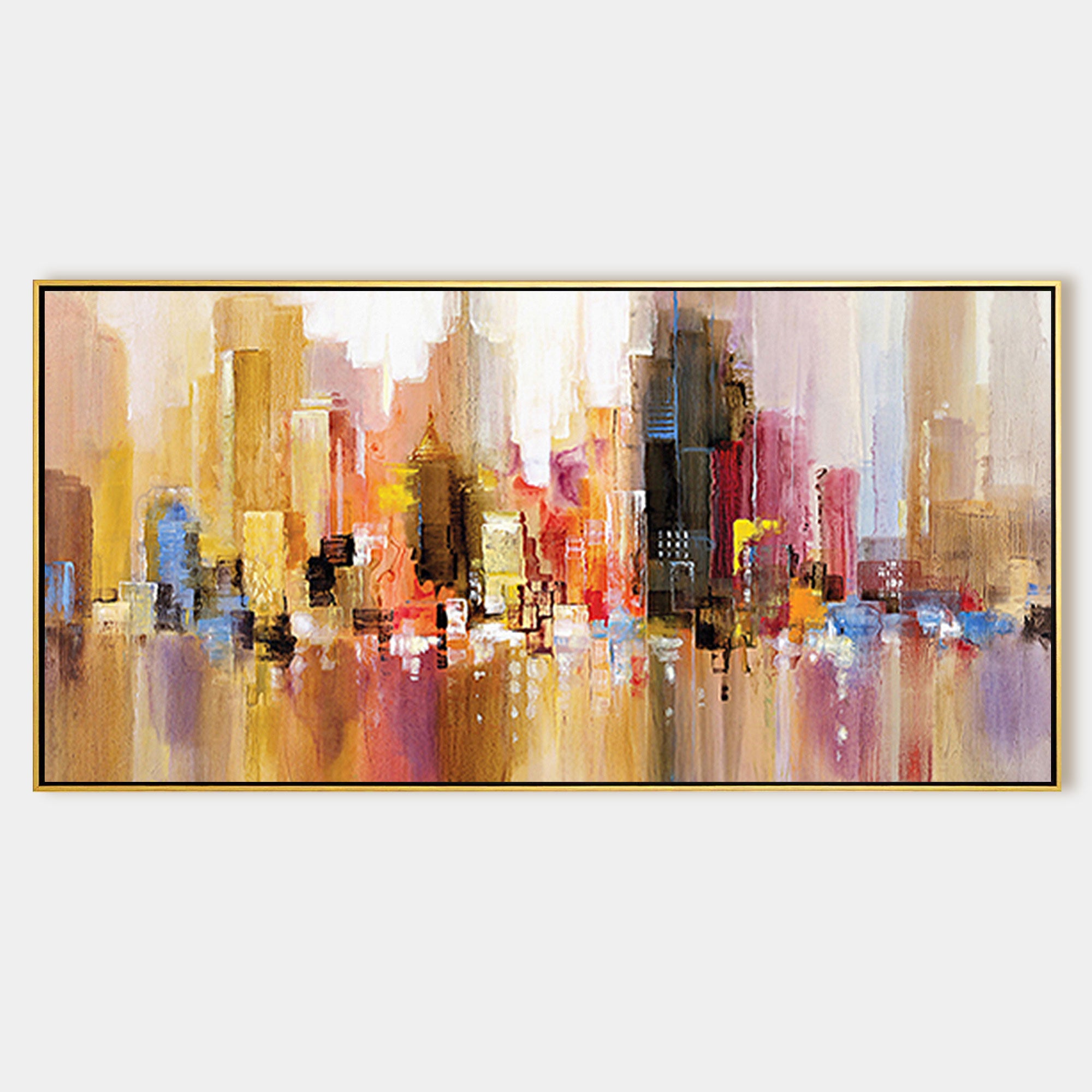 Abstract Cityscape Paintings On Canvas Original City Streets Artwork