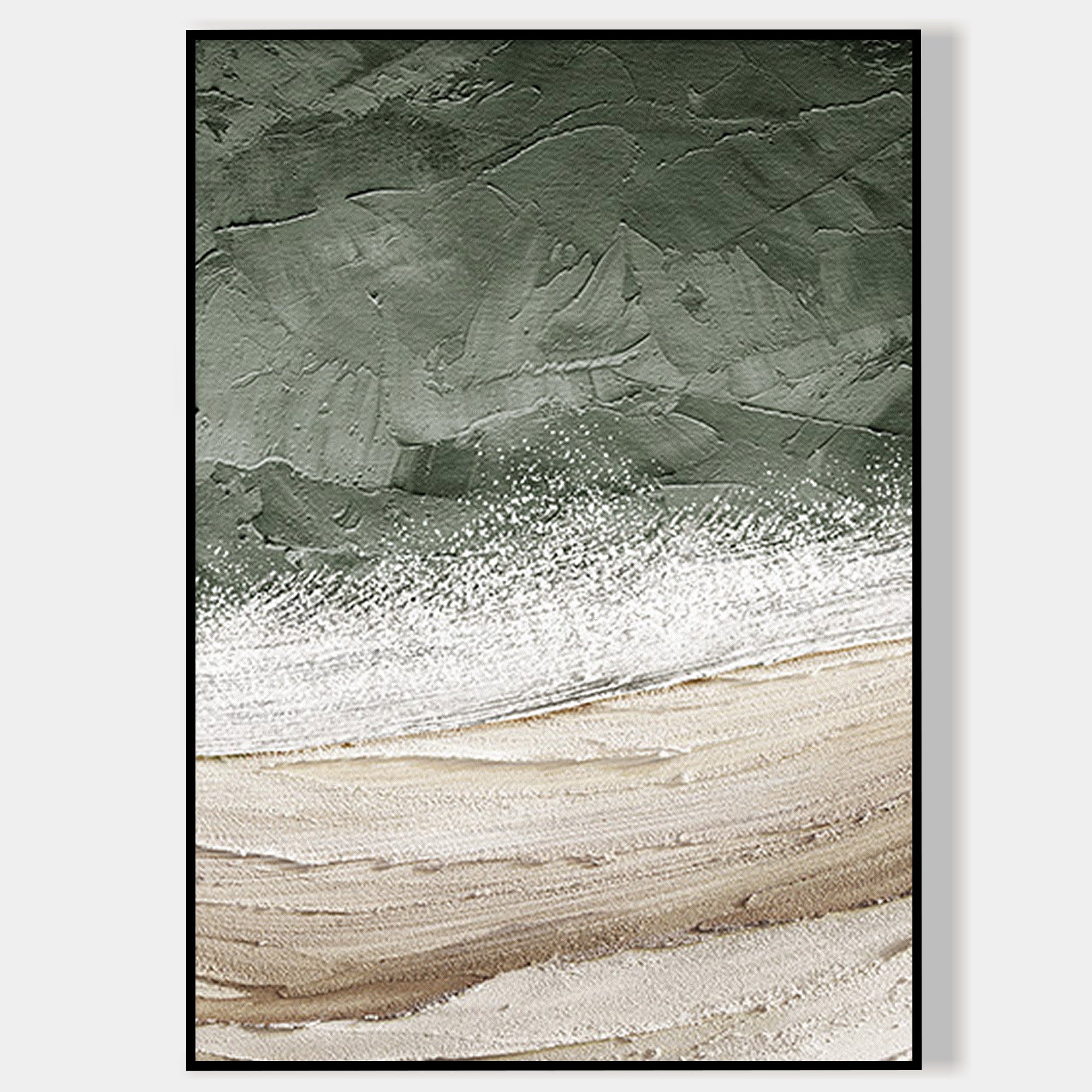 Beach Abstract Oil Painting Large Vertical Art