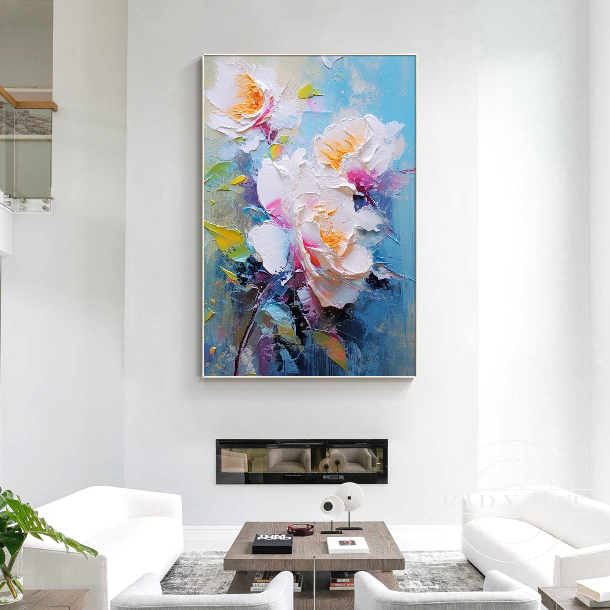 Abstract Flower wall art