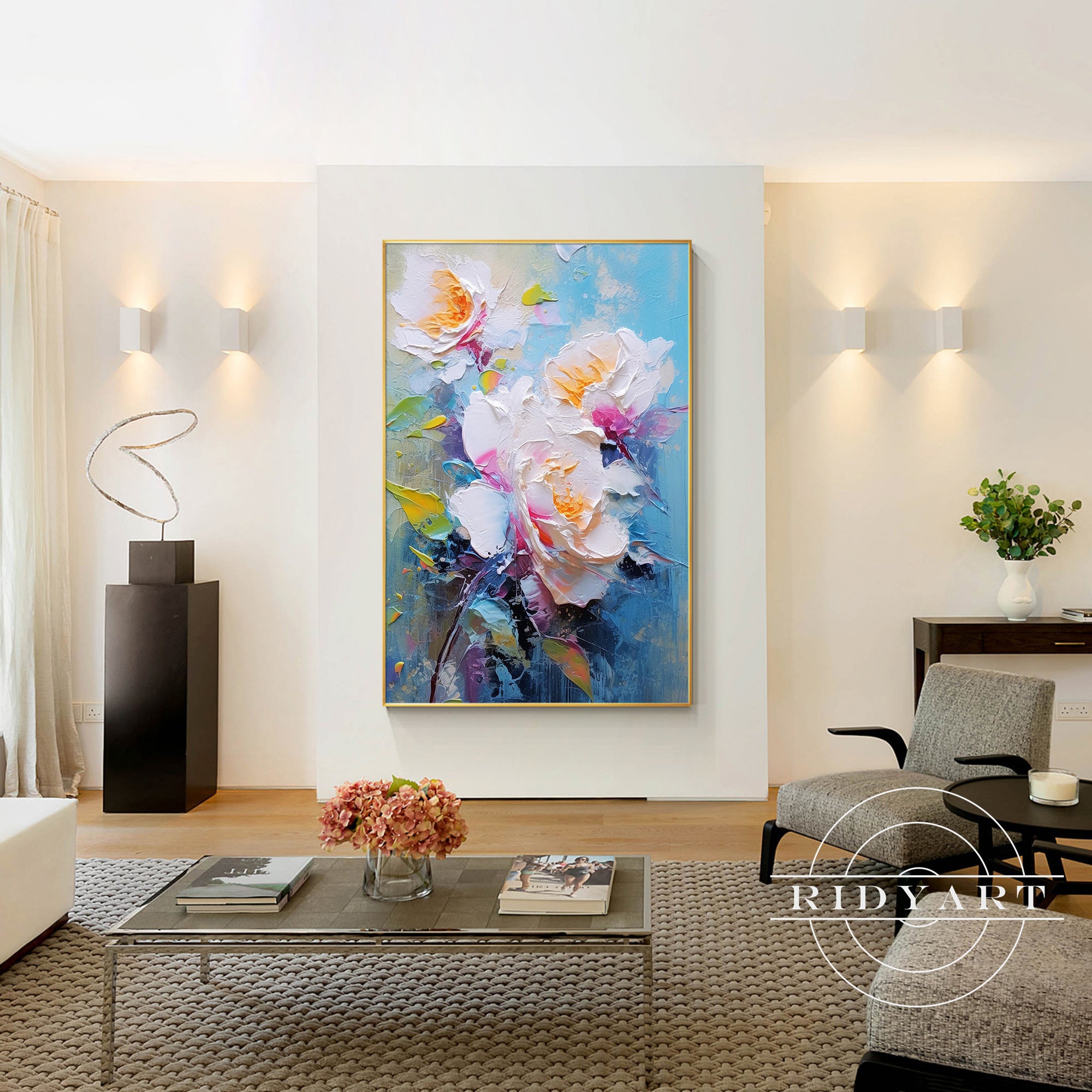 Abstract Flower wall art