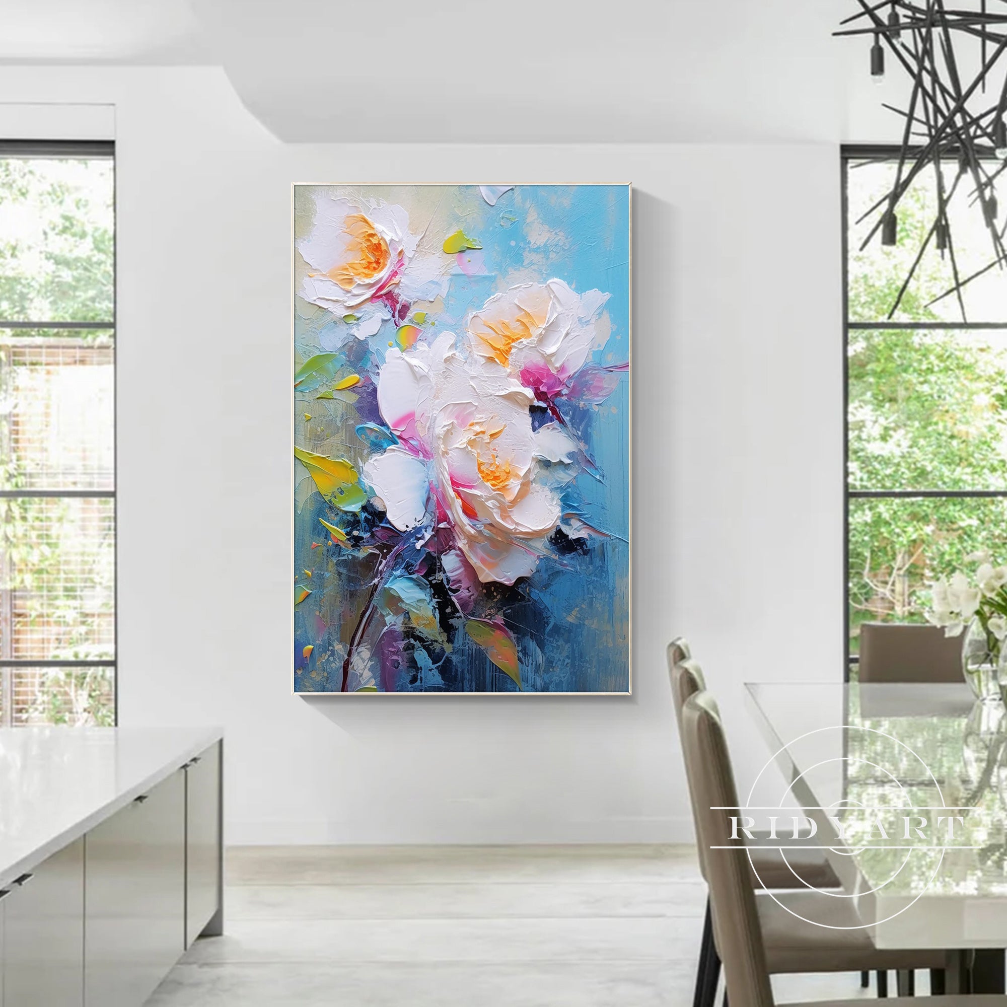 Abstract Flower wall art