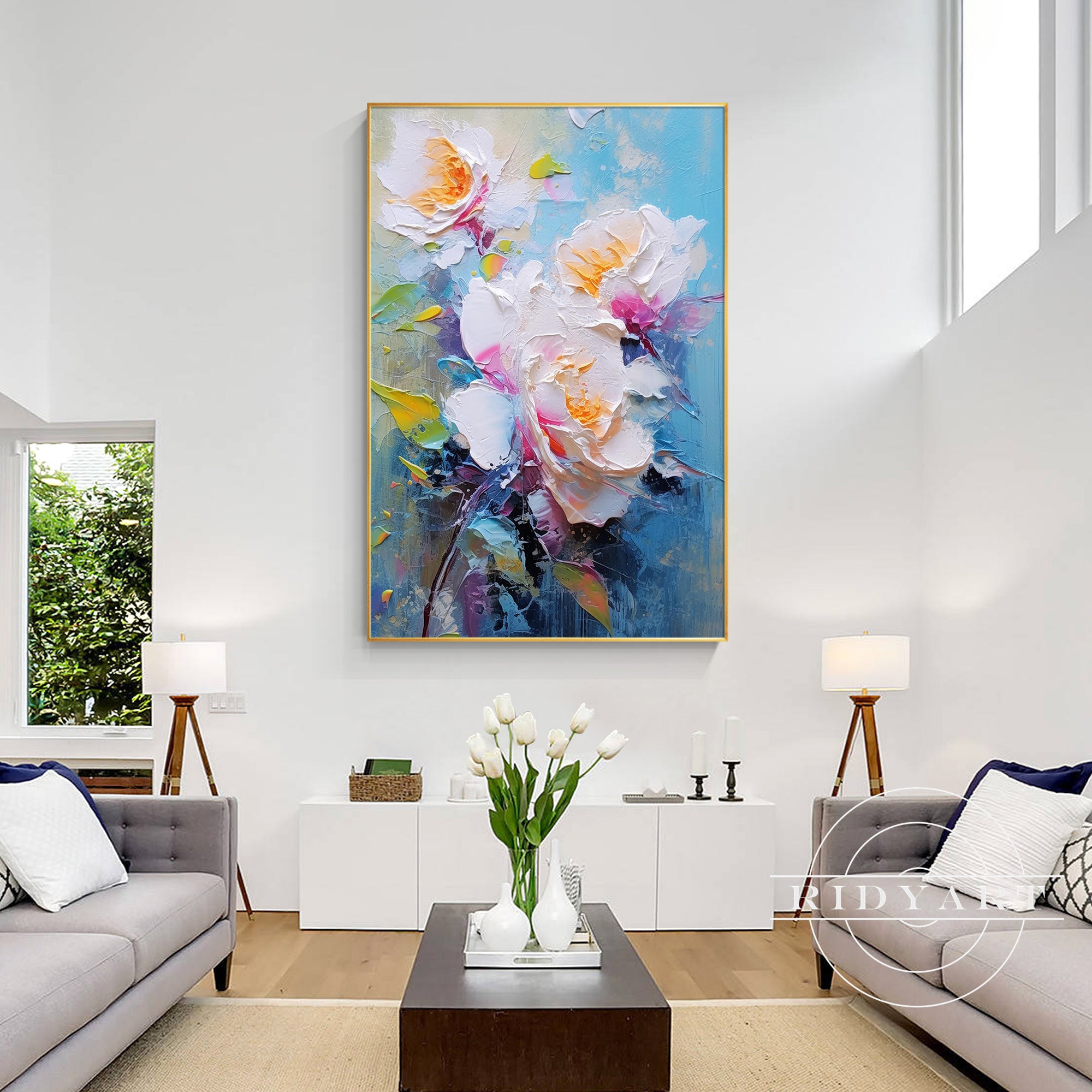 Abstract Flower wall art