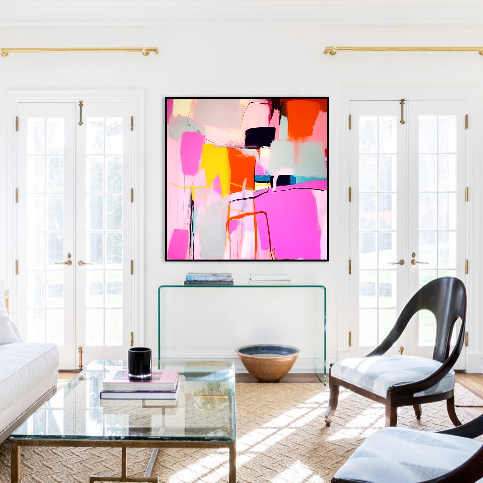 Large Hot Pink Abstract Painting