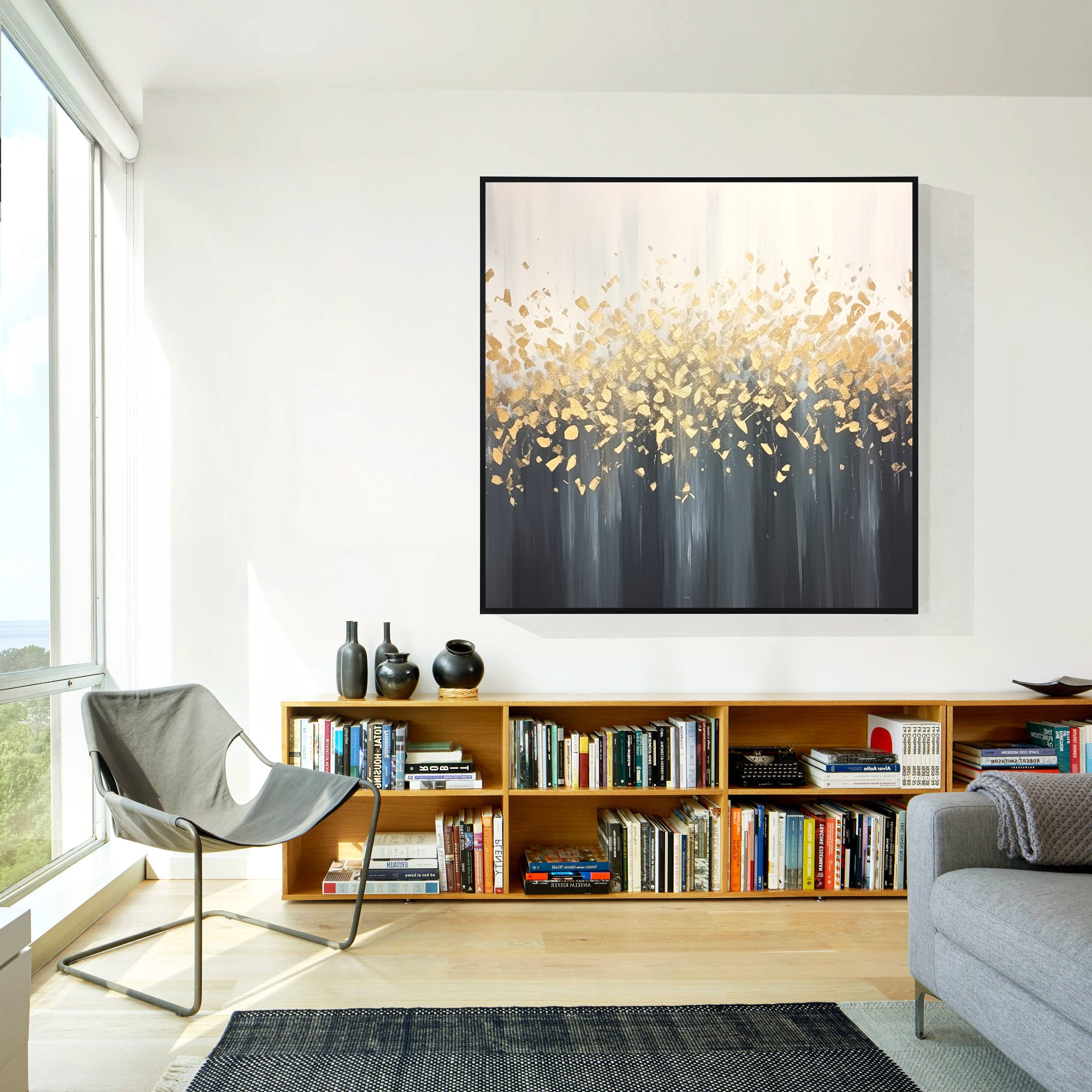 Abstract Gold floral Painting