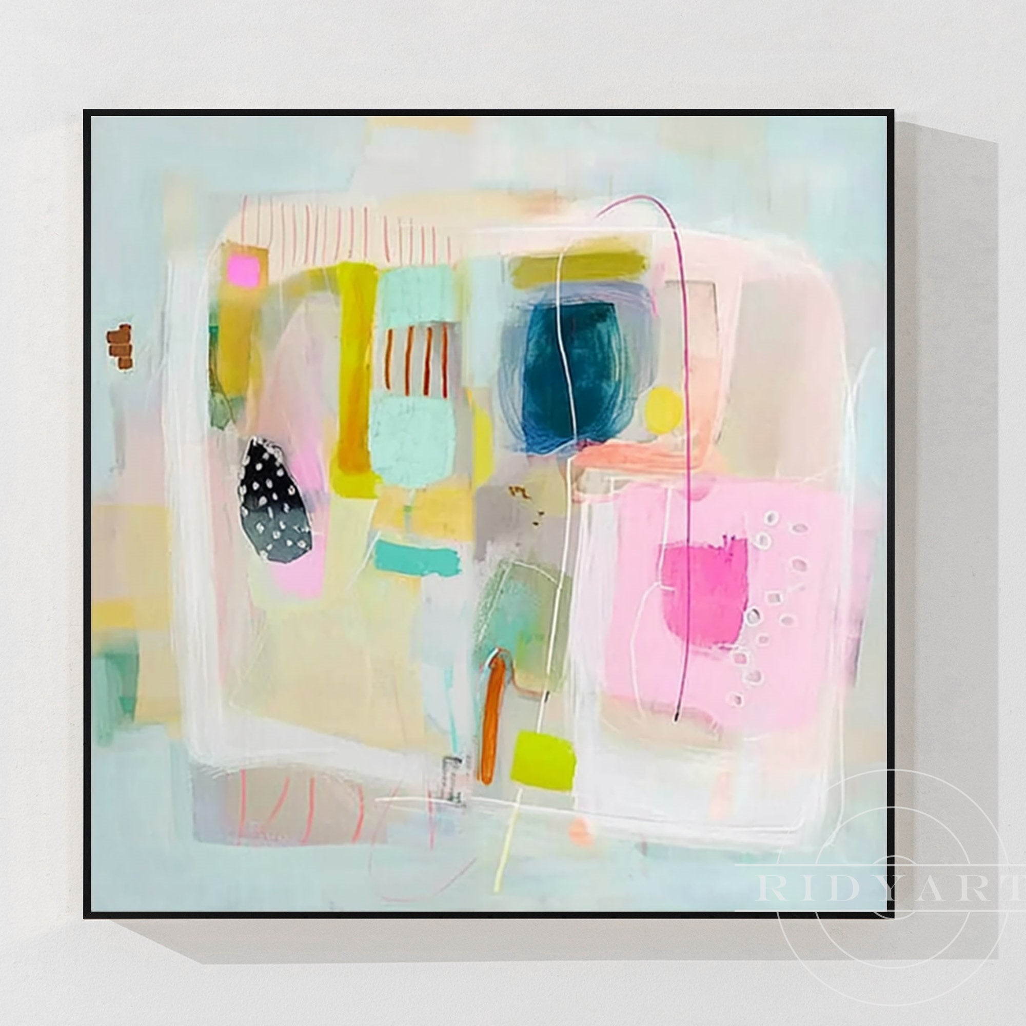 Pink abstrakt vægkunst 7artA841