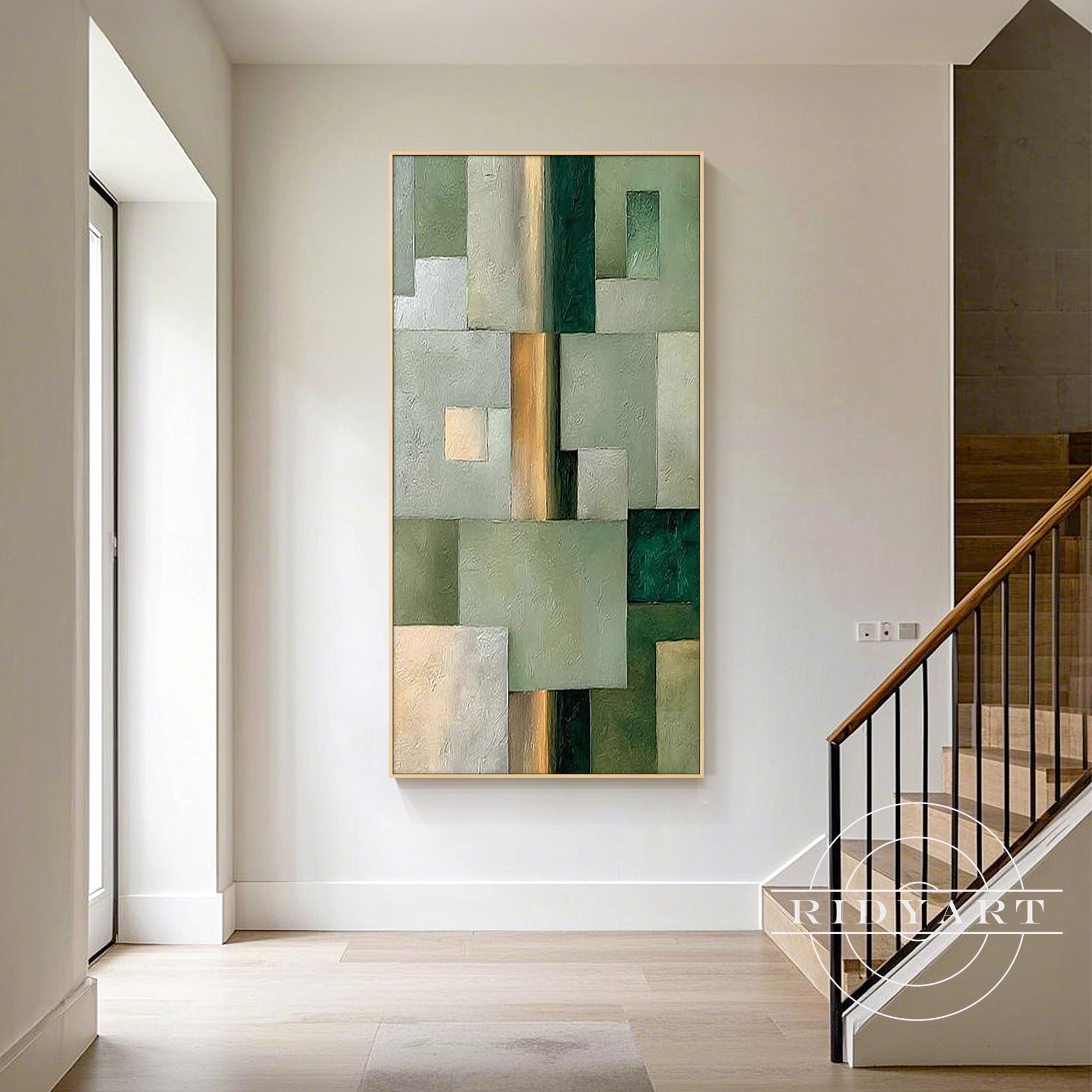 Wandkunst „Gold Mountain“ in Marineblau