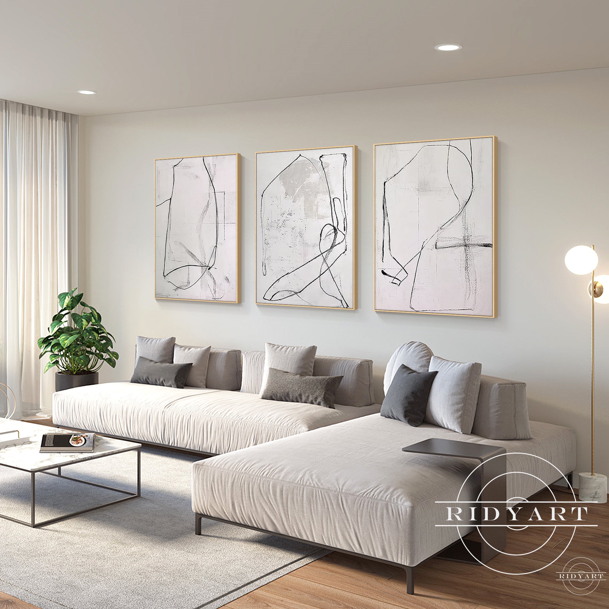 فن المحيط الأزرق مع الضوء الذهبي