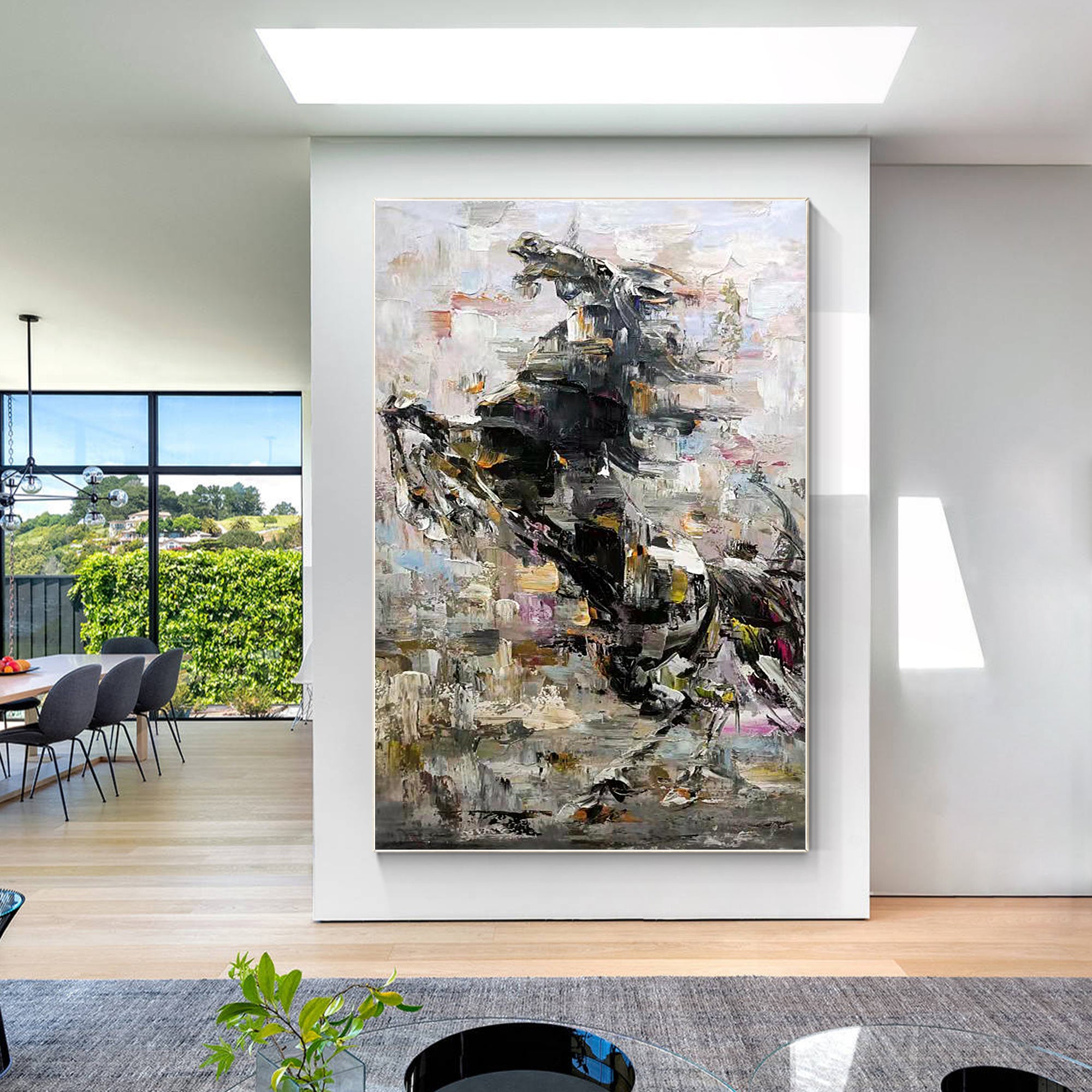 Abstract horse art with palette knife painting