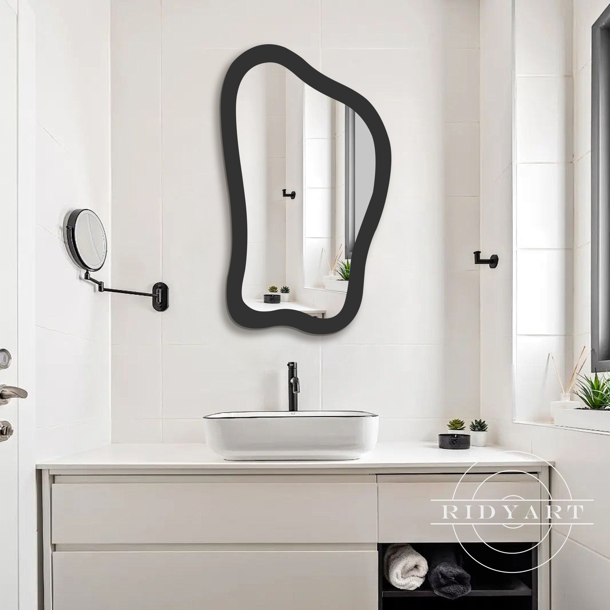 1.Black acrylic spray-painted shaped mirror
2.Modern black acrylic mirror for minimalist decor
3.Stylish black spray-painted mirror with unique shape
4.Sleek black acrylic mirror for contemporary interiors
5.Elegant black acrylic wall mirror for home decor