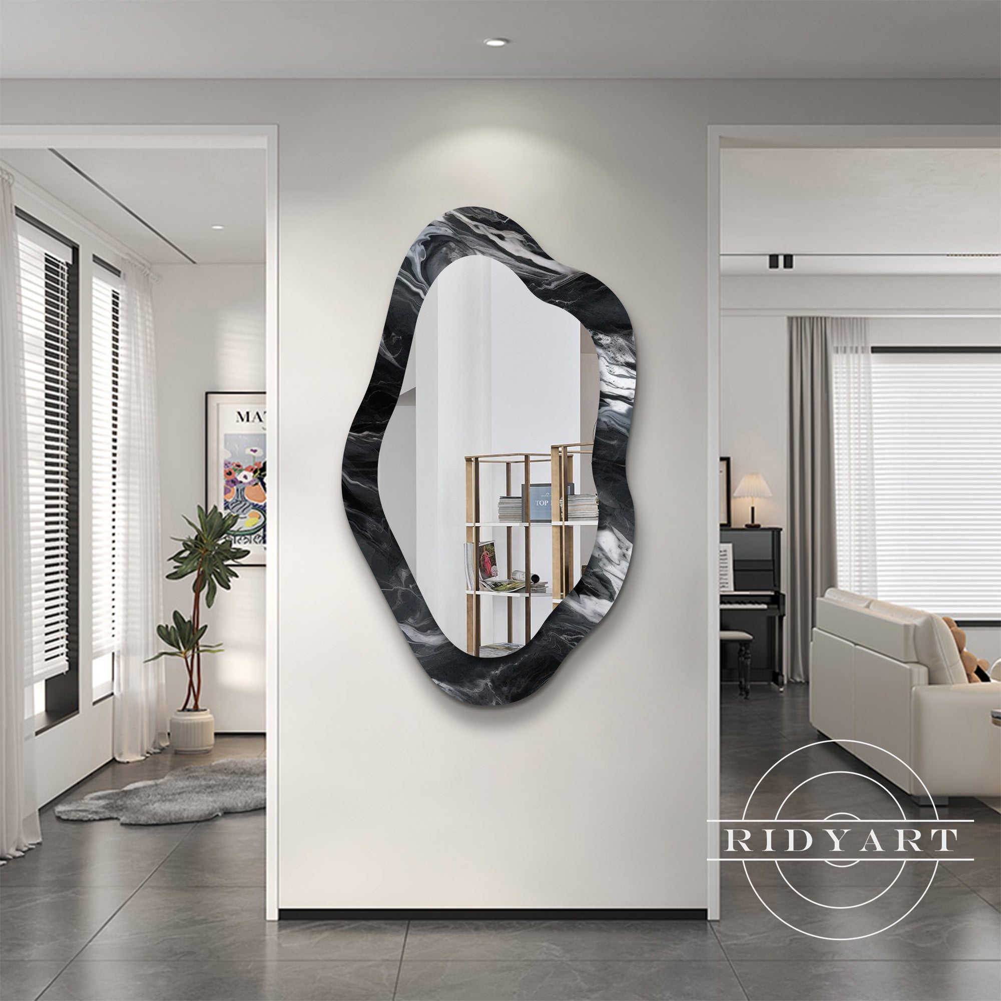 Contemporary marble design acrylic mirror for home decor