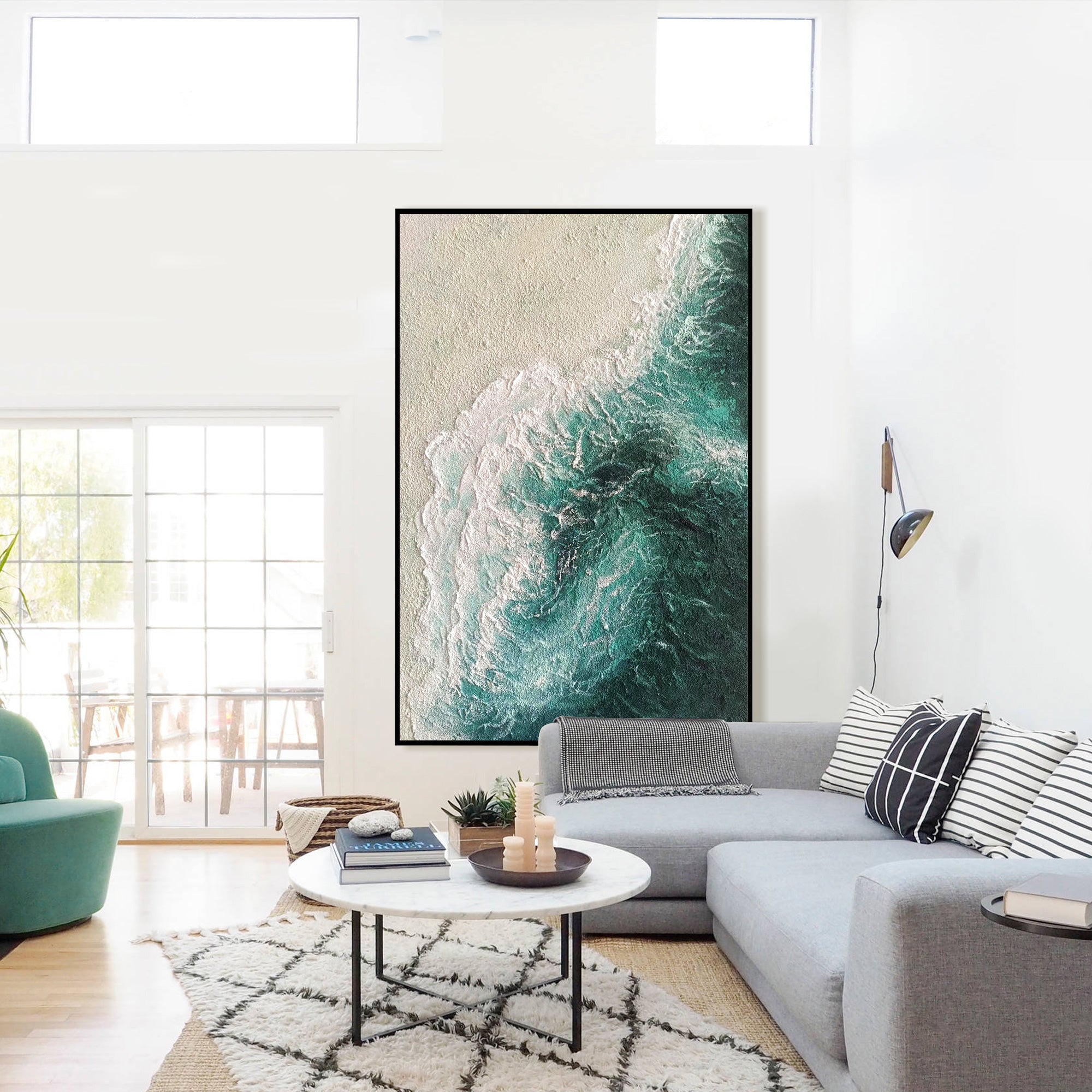 Beach Abstract Oil Painting With Beautiful Ocean