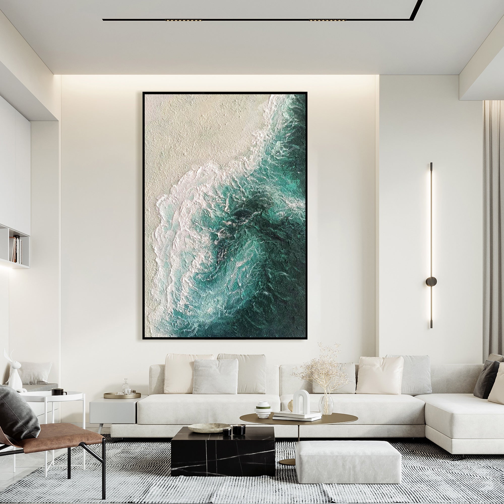 Beach Abstract Oil Painting With Beautiful Ocean