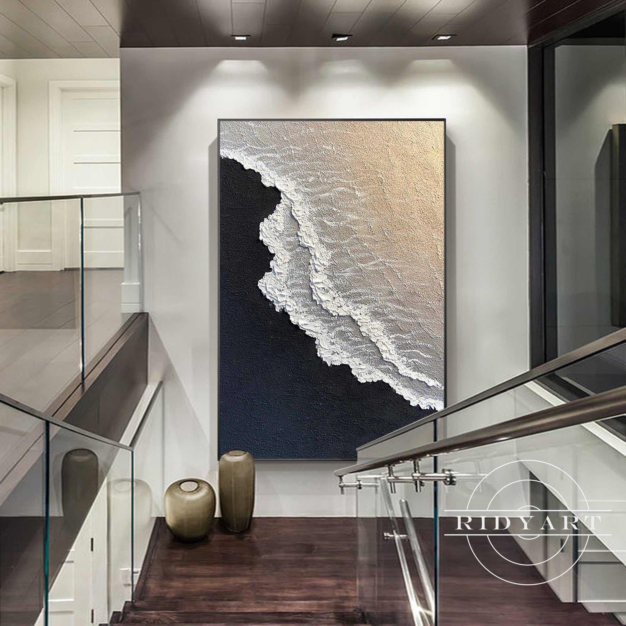 Vertical  Black seascape wall art